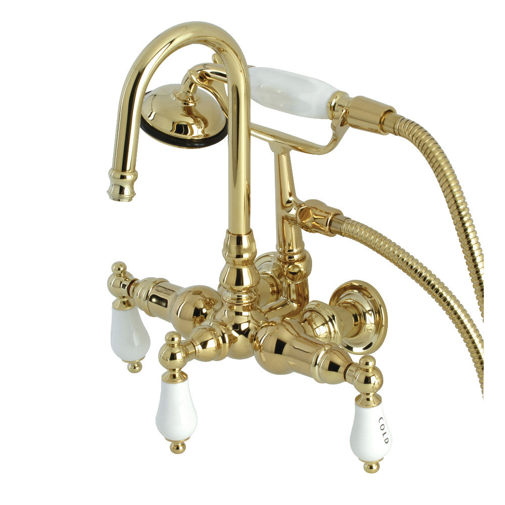 Vintage 3-3/8" Tub Wall Mount Clawfoot Tub Faucet with Hand Shower