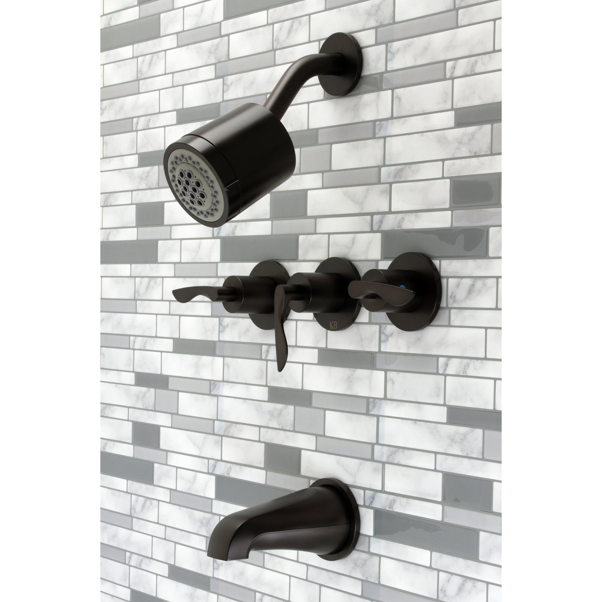 Serena Three-Handle Tub and Shower Faucet