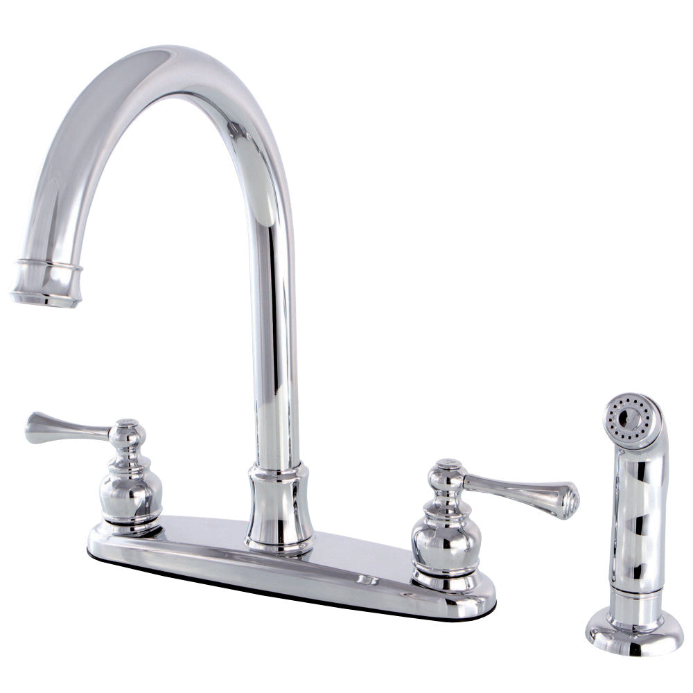Kingston Brass FB7795BLSP Vintage 8-Inch Centerset Kitchen Faucet with Sprayer