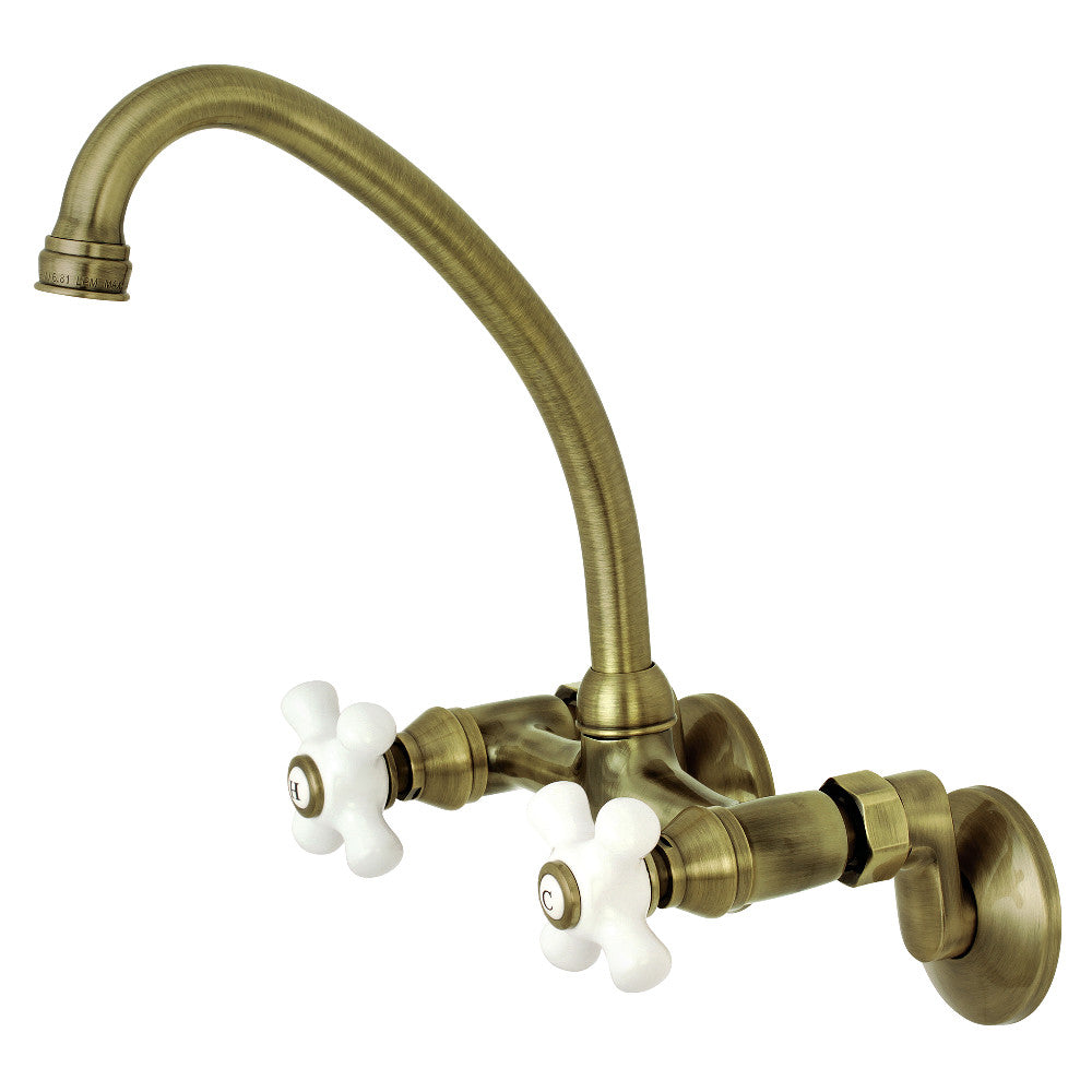 Kingston Brass KS614PB Kingston Two Handle Wall Mount Kitchen Faucet