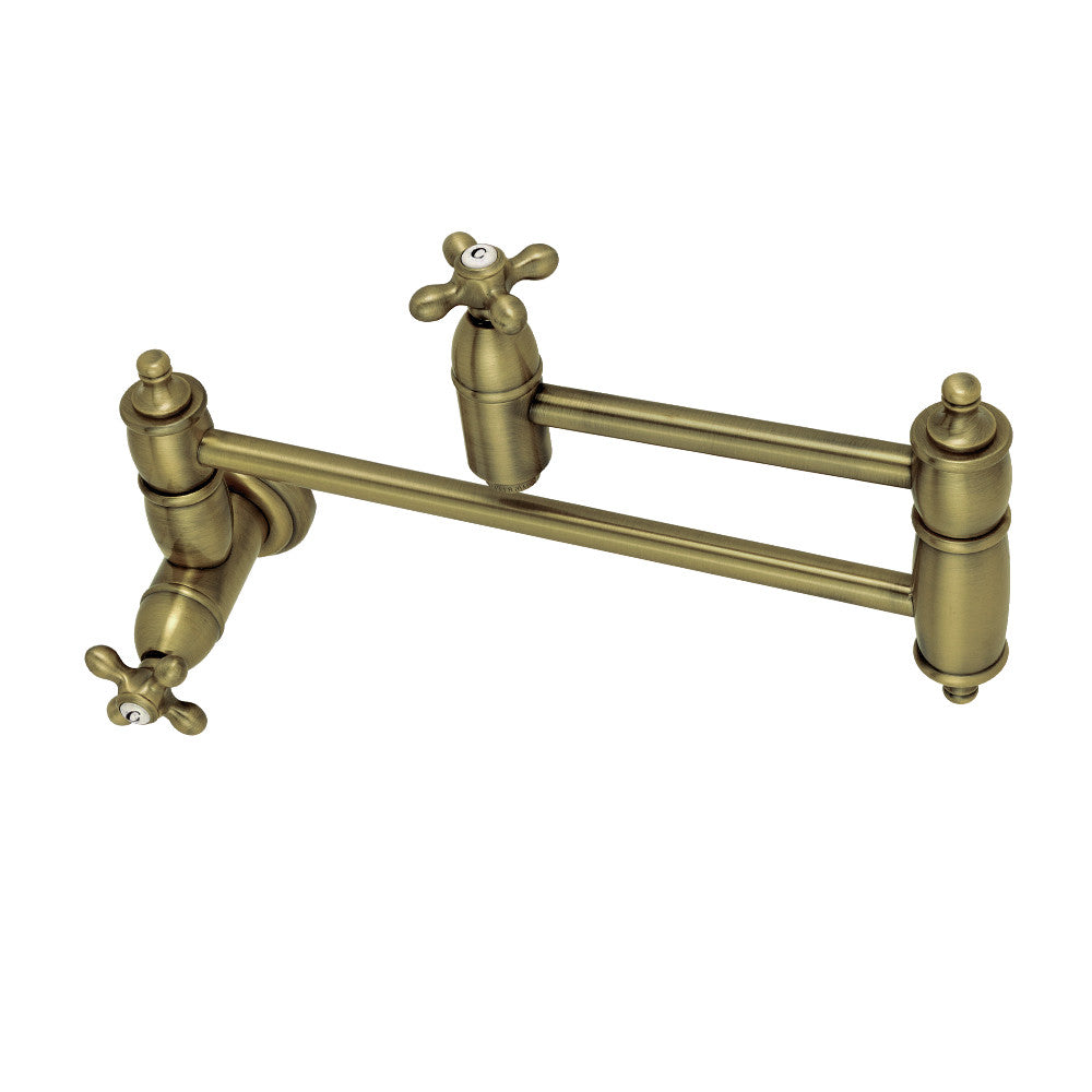 Kingston Brass KS3105AX Restoration Wall Mount Pot Filler Kitchen Faucet