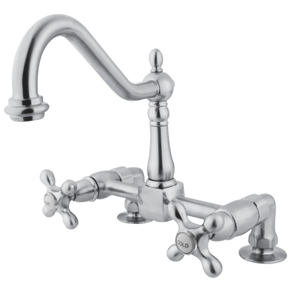 Kingston Brass KS1145AX Heritage Two-Handle Bridge Kitchen Faucet