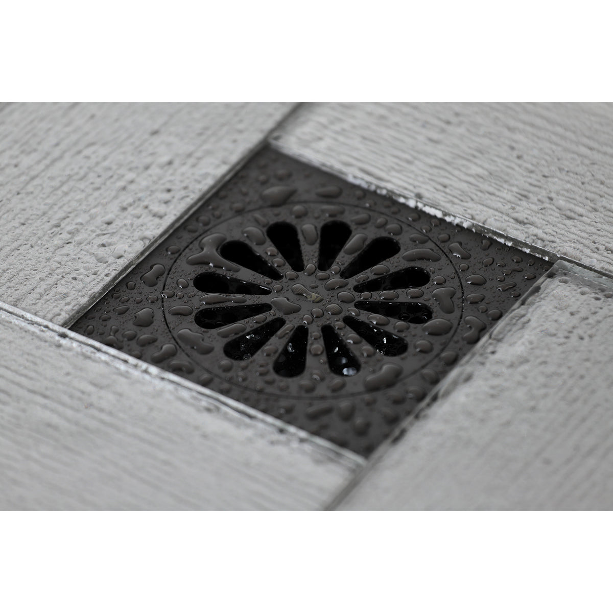 Kingston Brass Watercourse Sunburst 4" Square Grid Shower Drain