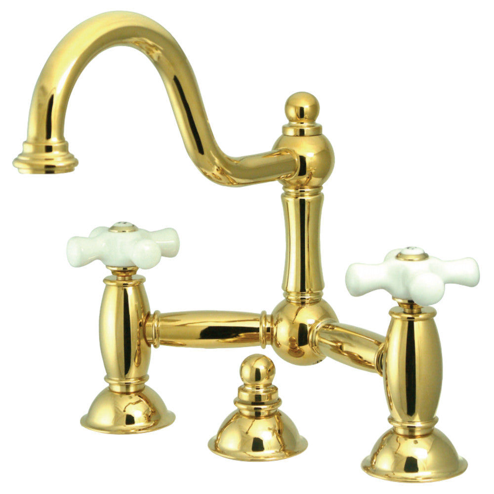 Kingston Brass KS3911PX Restoration Bathroom Bridge Faucet