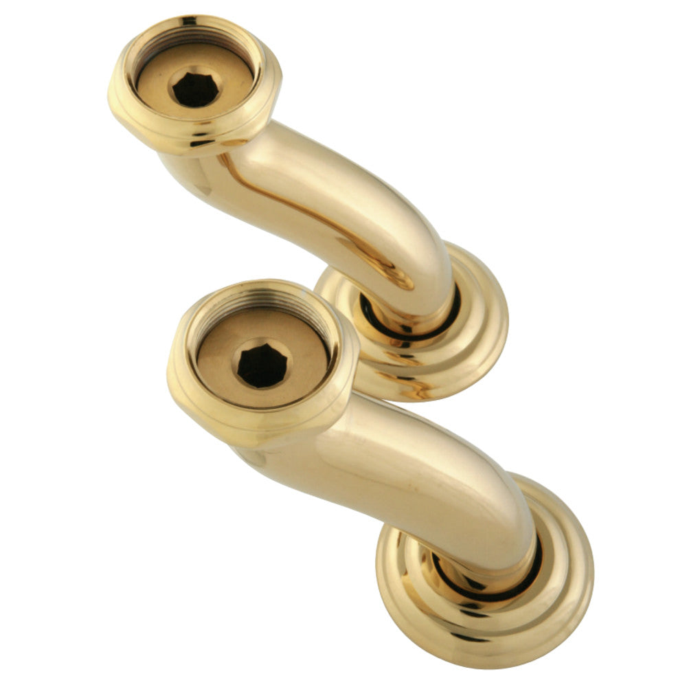 Kingston Brass S Shape Swing Elbow for 7" Centers Deck Mount Tub Filler with Hand Shower