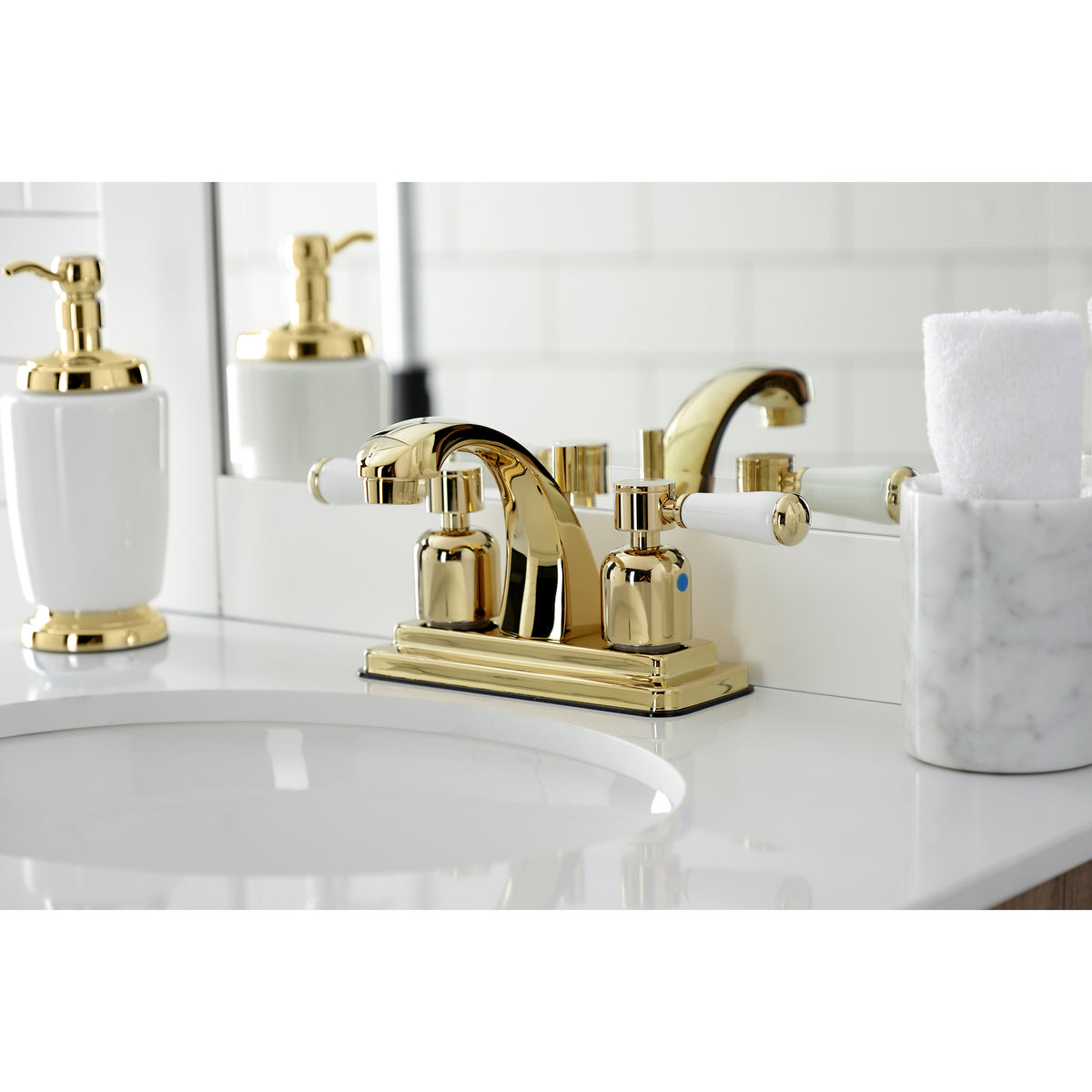 Kingston Brass KB4648DPL 4 in. Centerset Bathroom Faucet