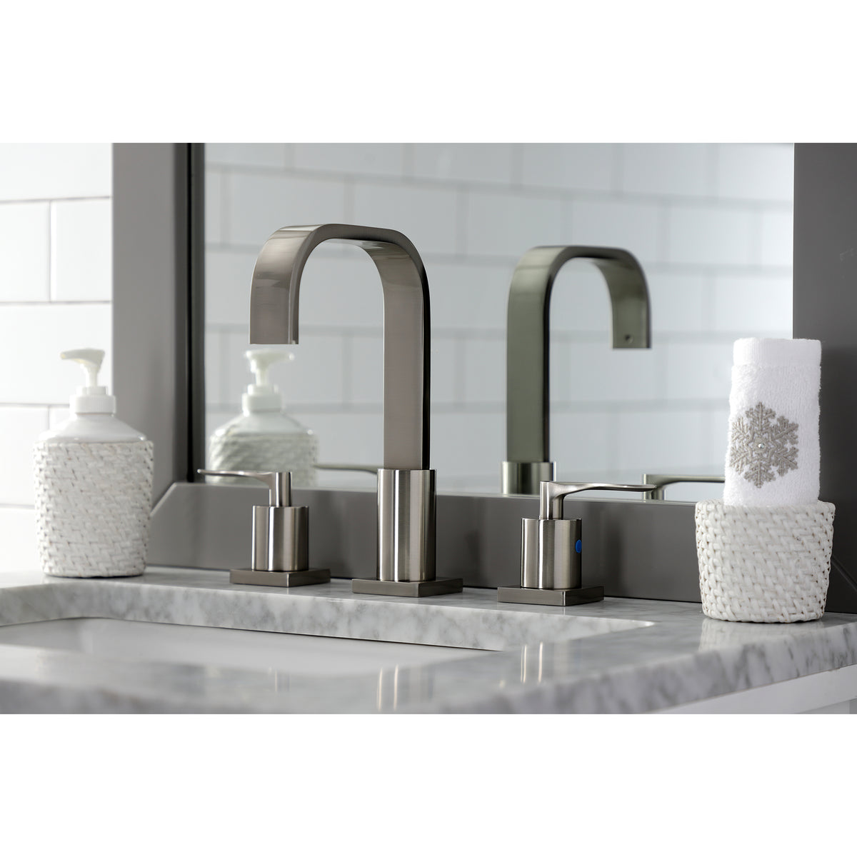 Kingston Brass FSC8961SVL Serena Widespread Bathroom Faucet with Pop-Up Drain