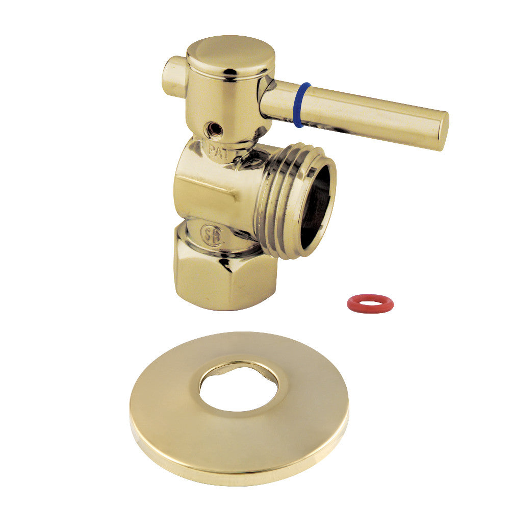 Kingston Brass 1/2-Inch IPS X 3/4-Inch Hose Thread Quarter-Turn Angle Stop Valve with Flange