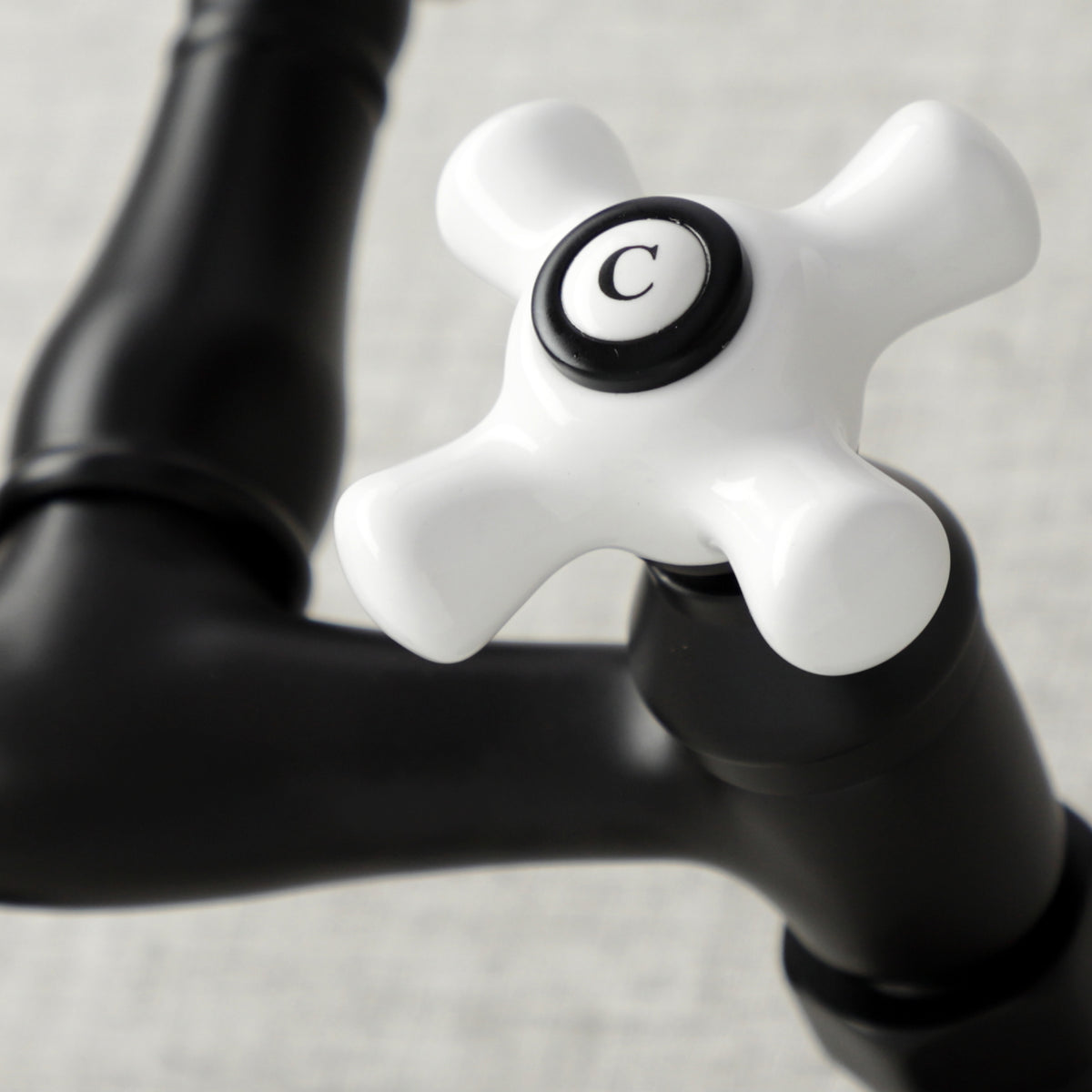 Kingston Brass KS3222PX Vintage 6" Adjustable Center Wall Mount Kitchen Faucet