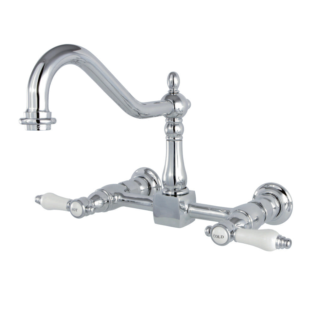 Kingston Brass KS1240BPL Bel-Air Wall Mount Bridge Kitchen Faucet