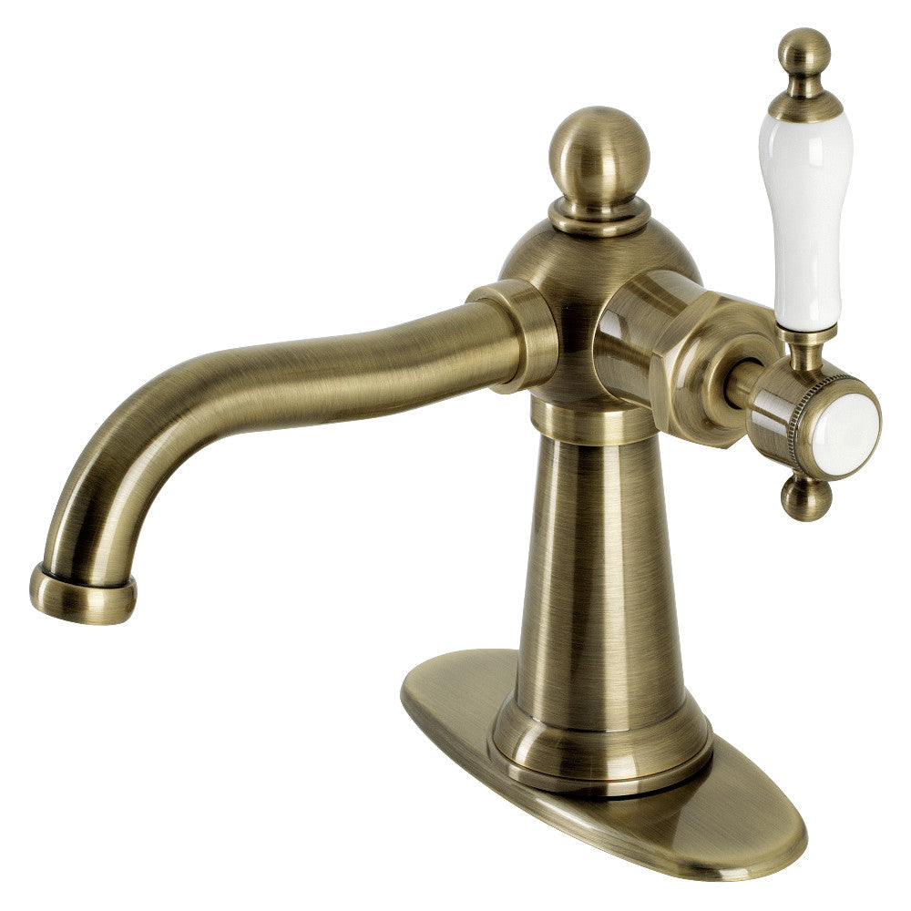 Kingston Brass KSD154KLCP Nautical Single-Handle Bathroom Faucet with Push Pop-Up