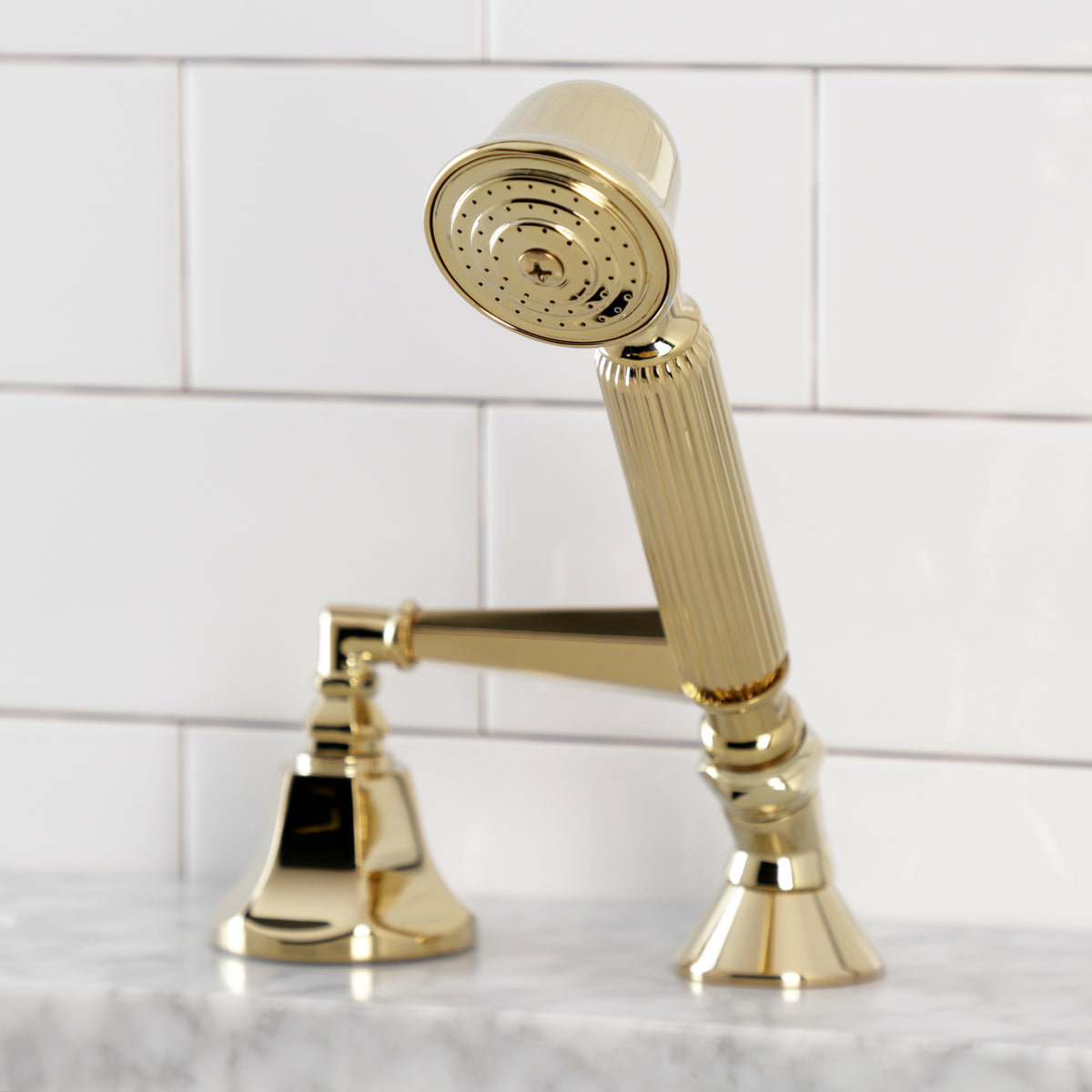 Kingston Brass Deck Mount Hand Shower with Diverter for Roman Tub Faucet