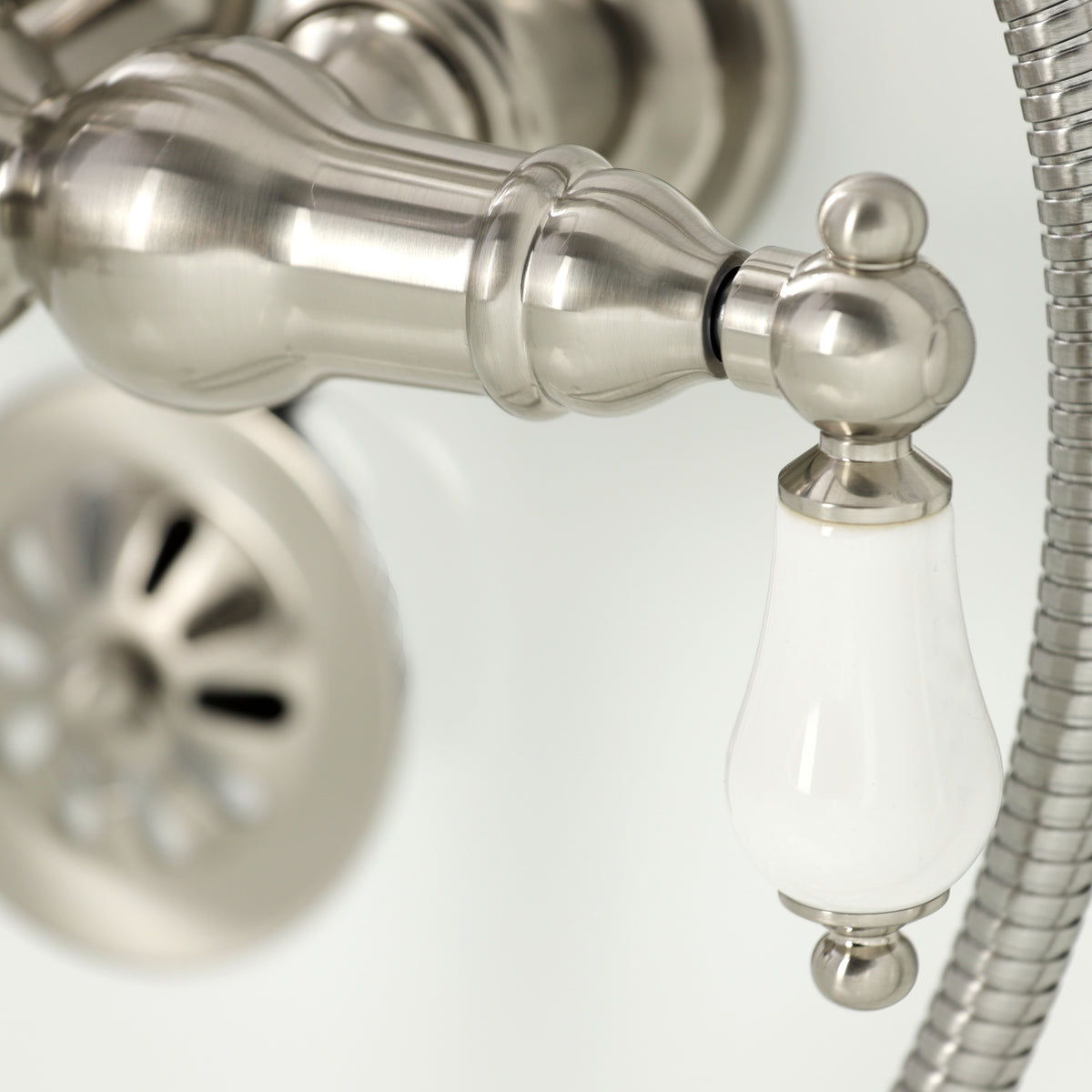 Vintage 3-3/8" Tub Wall Mount Clawfoot Tub Faucet with Hand Shower