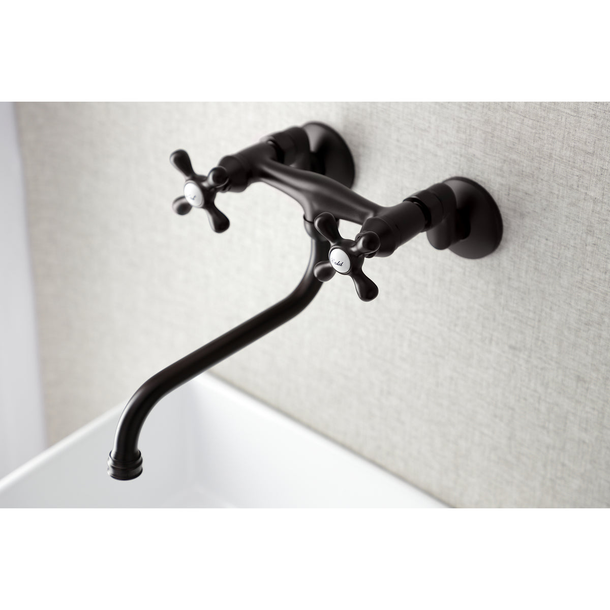 Kingston Brass KS215SN Kingston Two Handle Wall Mount Bathroom Faucet
