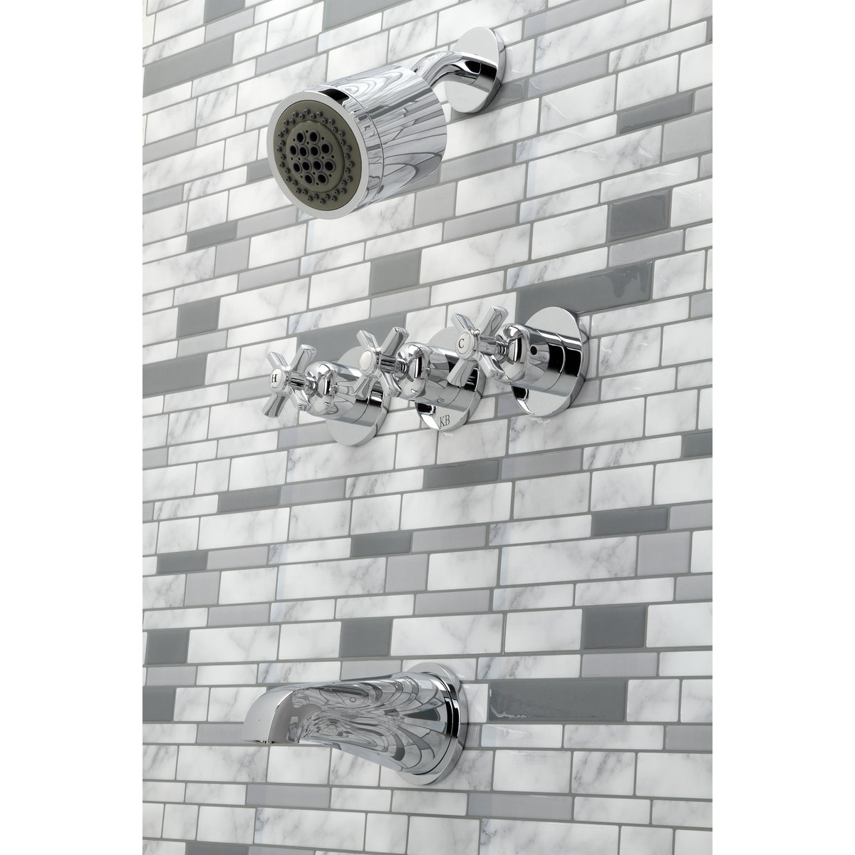 Millennium Three-Handle Tub and Shower Faucet