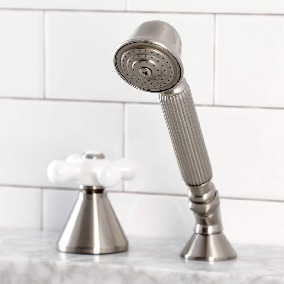 Kingston Brass Deck Mount Hand Shower with Diverter for Roman Tub Faucet