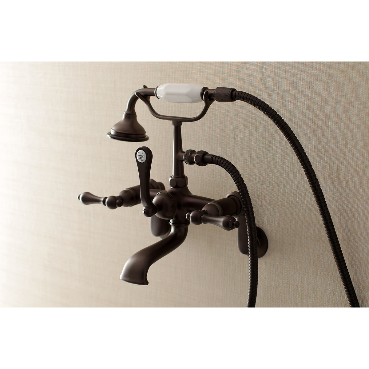 Aqua Vintage 7-Inch Adjustable Wall Mount Tub Faucet with Hand Shower