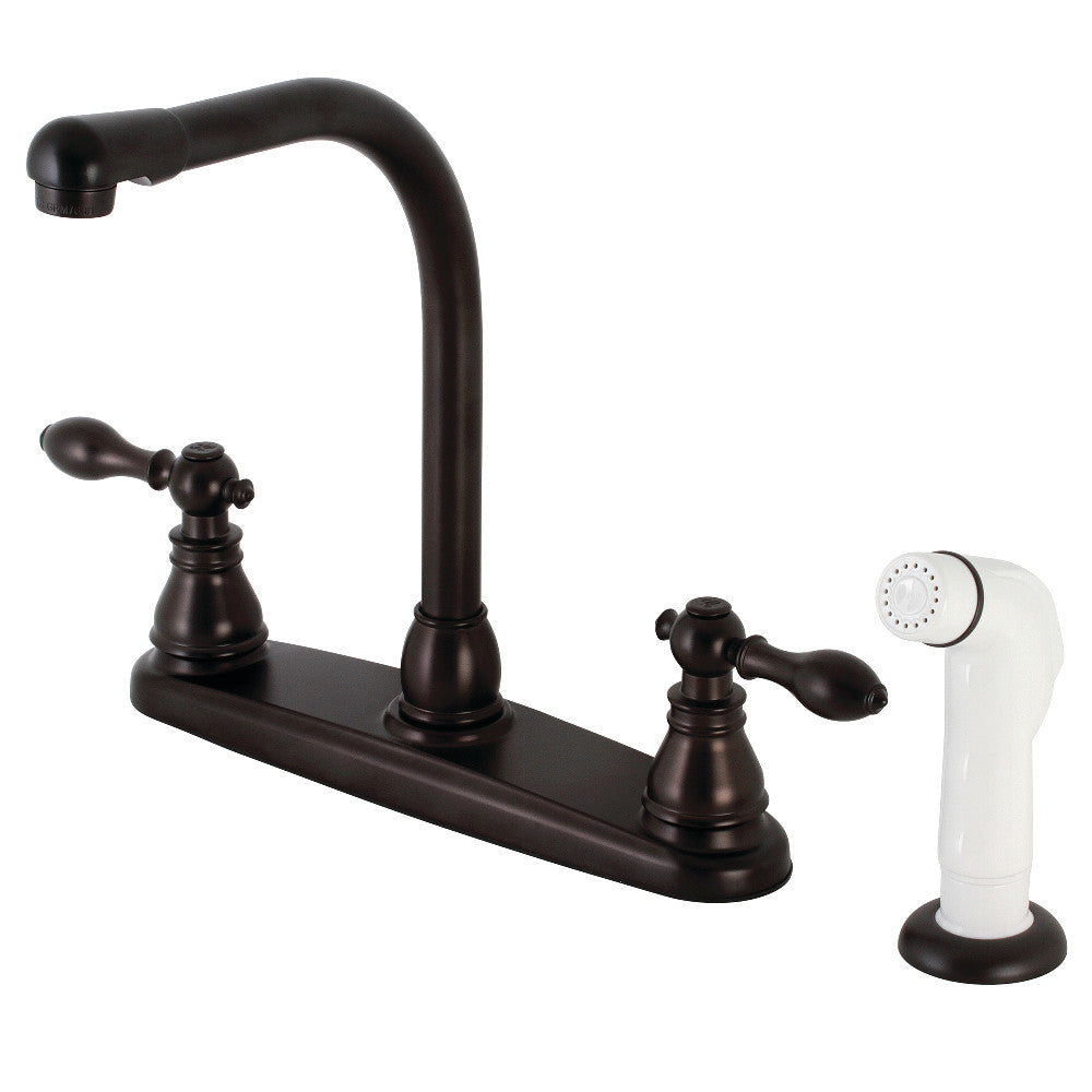 Kingston Brass KB715ACL American Classic Centerset Kitchen Faucet with Side Sprayer