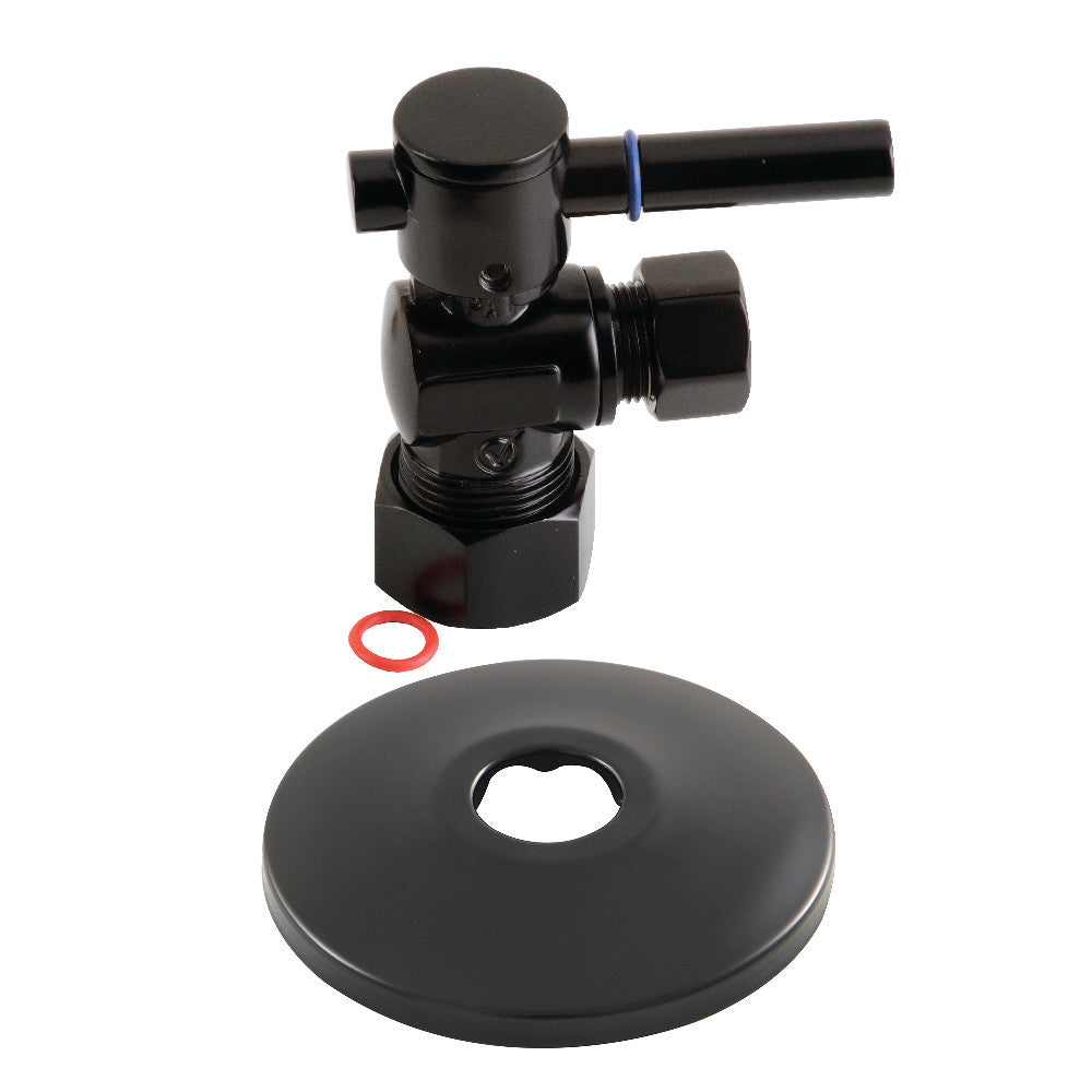 Kingston Brass 5/8-Inch X 3/8-Inch OD Comp Quarter-Turn Angle Stop Valve with Flange