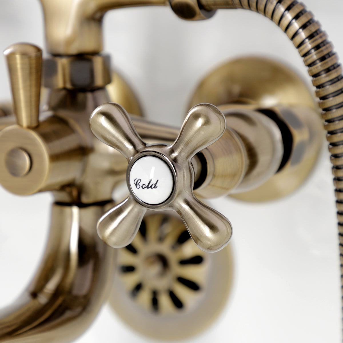 Kingston Wall Mount Clawfoot Tub Faucet with Hand Shower