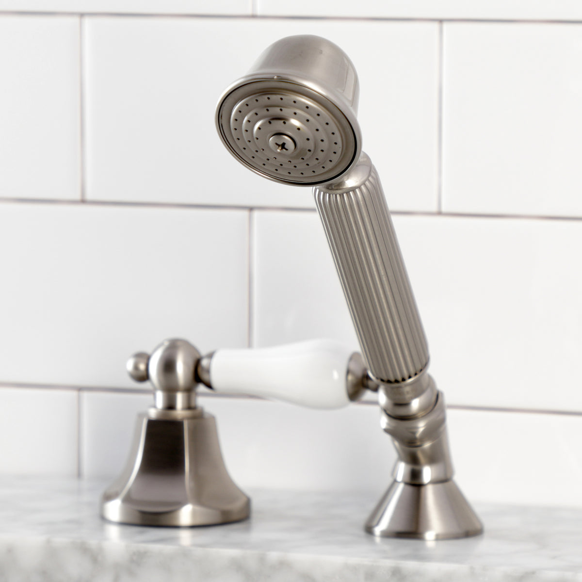 Kingston Brass Deck Mount Hand Shower with Diverter for Roman Tub Faucet