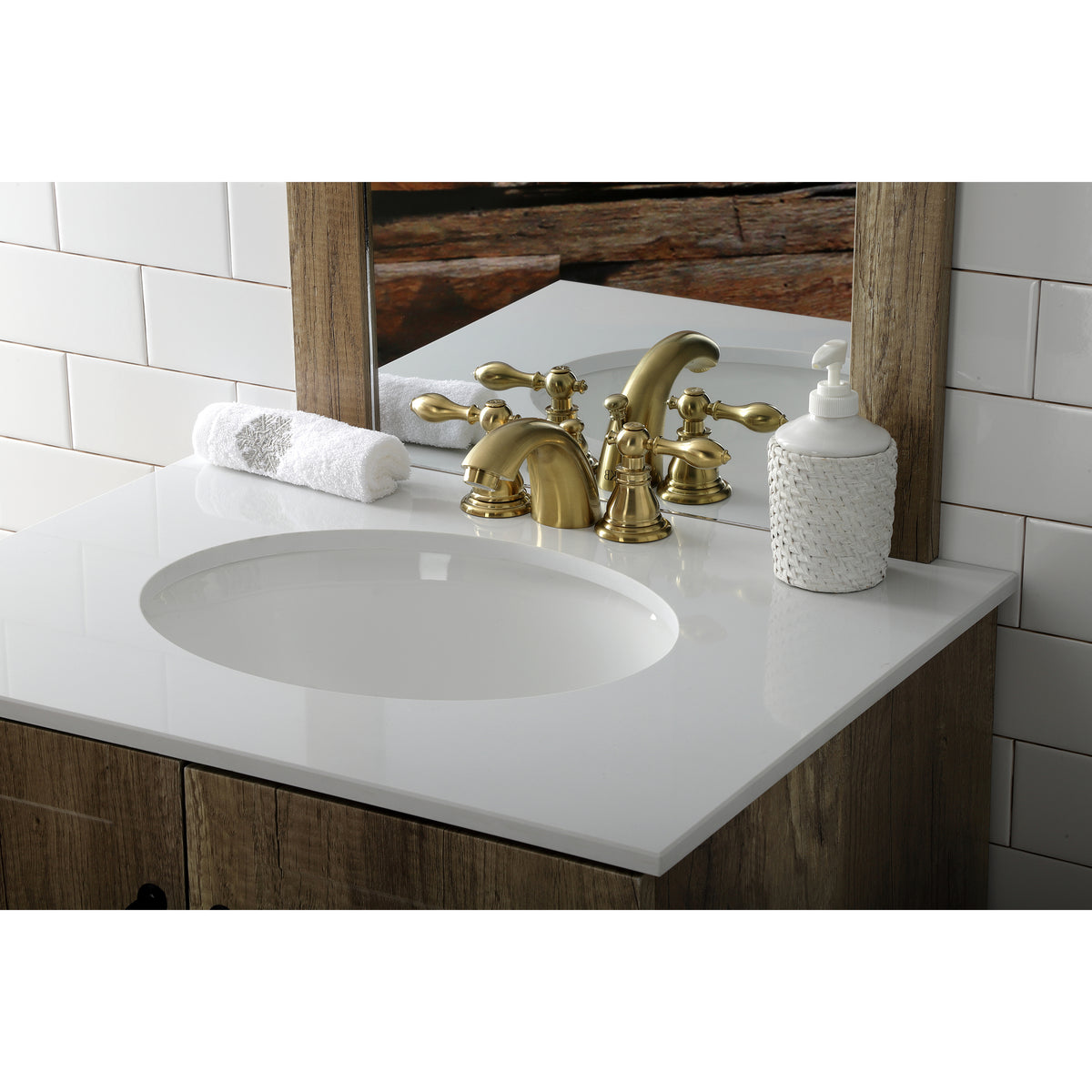 Kingston Brass KB958ACL American Classic Mini-Widespread Bathroom Faucet with Plastic Pop-Up