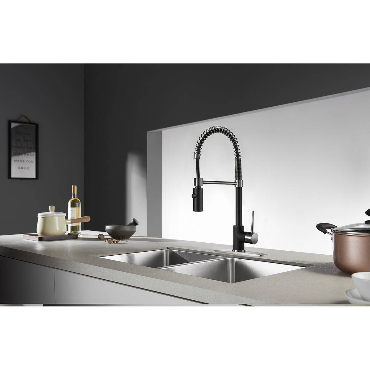 Gourmetier LS8777NYL New York Single-Handle Pre-Rinse Kitchen Faucet
