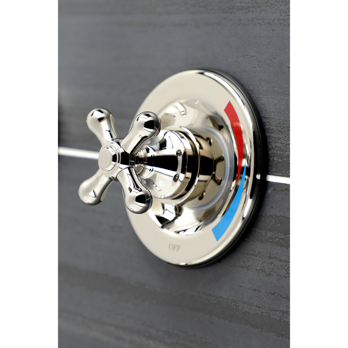 Vintage Twin Handles Tub Shower Faucet Pressure Balanced With Volume Control