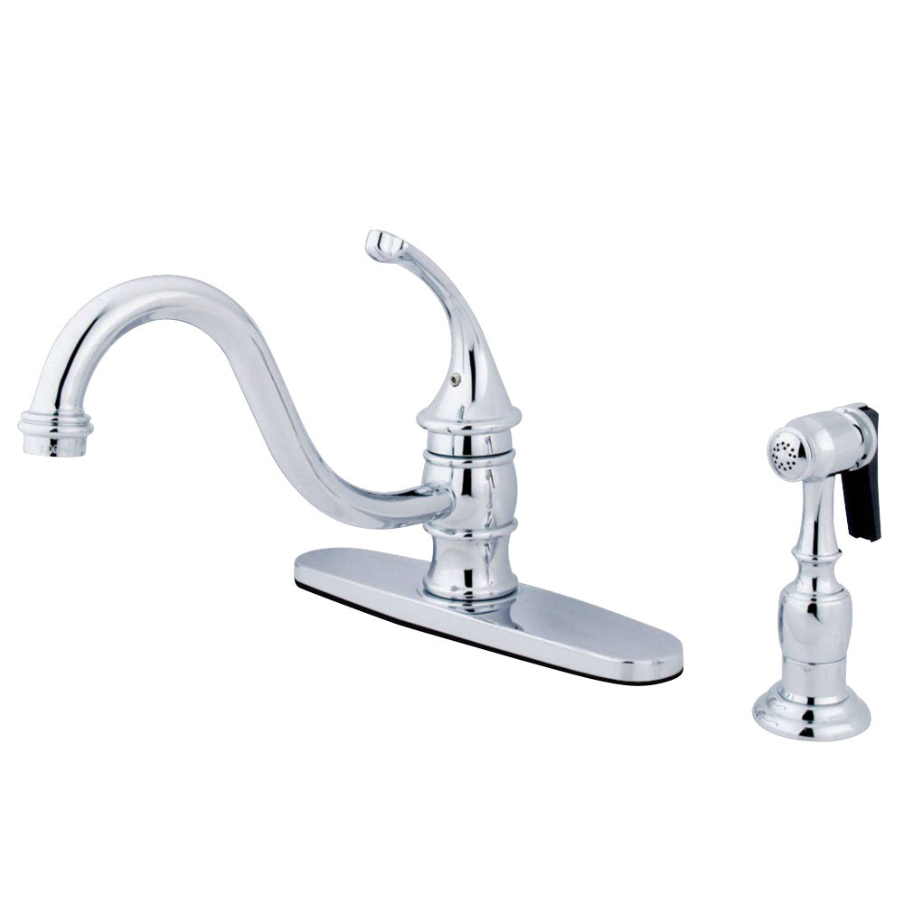 Kingston Brass KB3571GLBS Georgian 8" Centerset Kitchen Faucet with Brass Sprayer