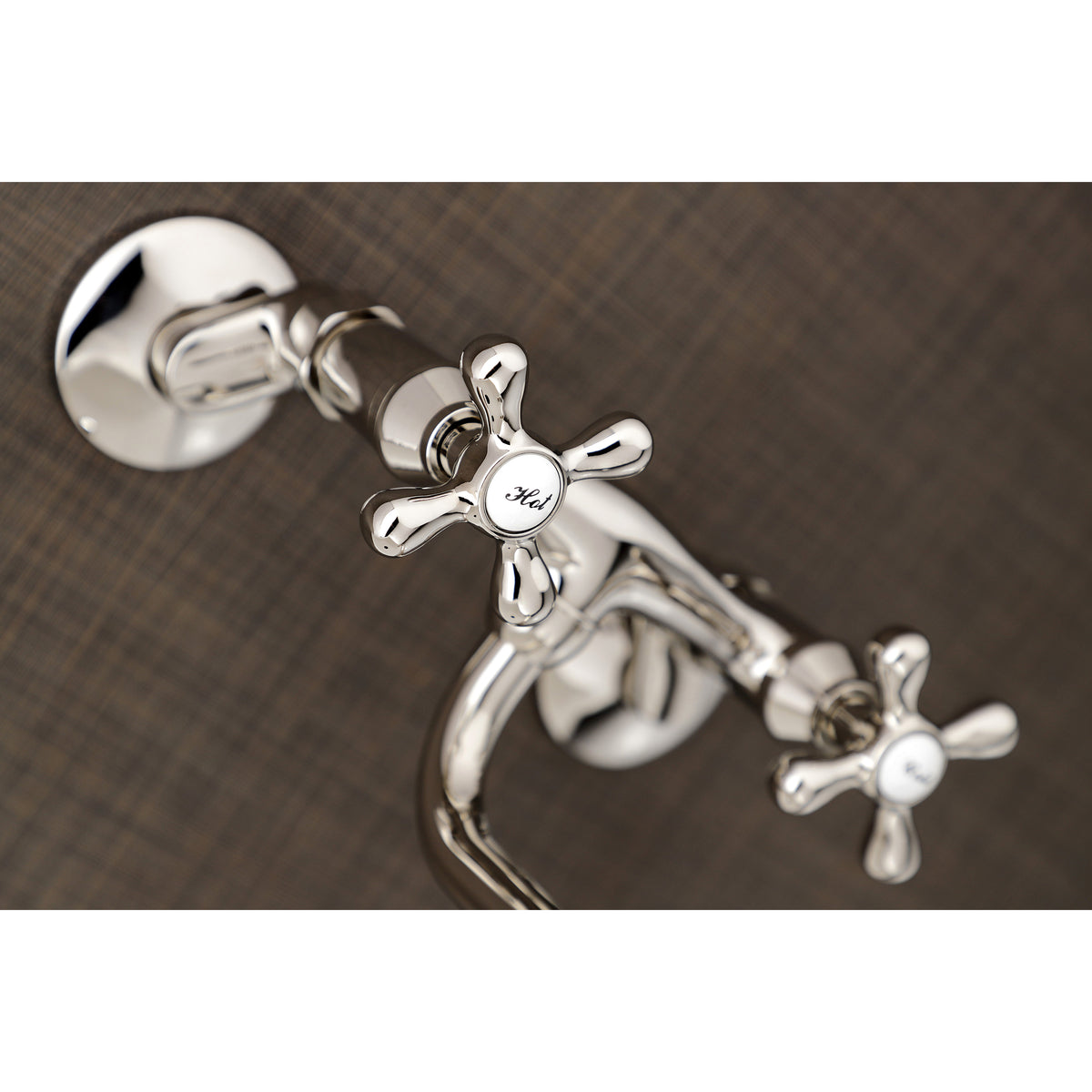 Kingston Brass KS216PN Kingston Two Handle Wall Mount Bathroom Faucet