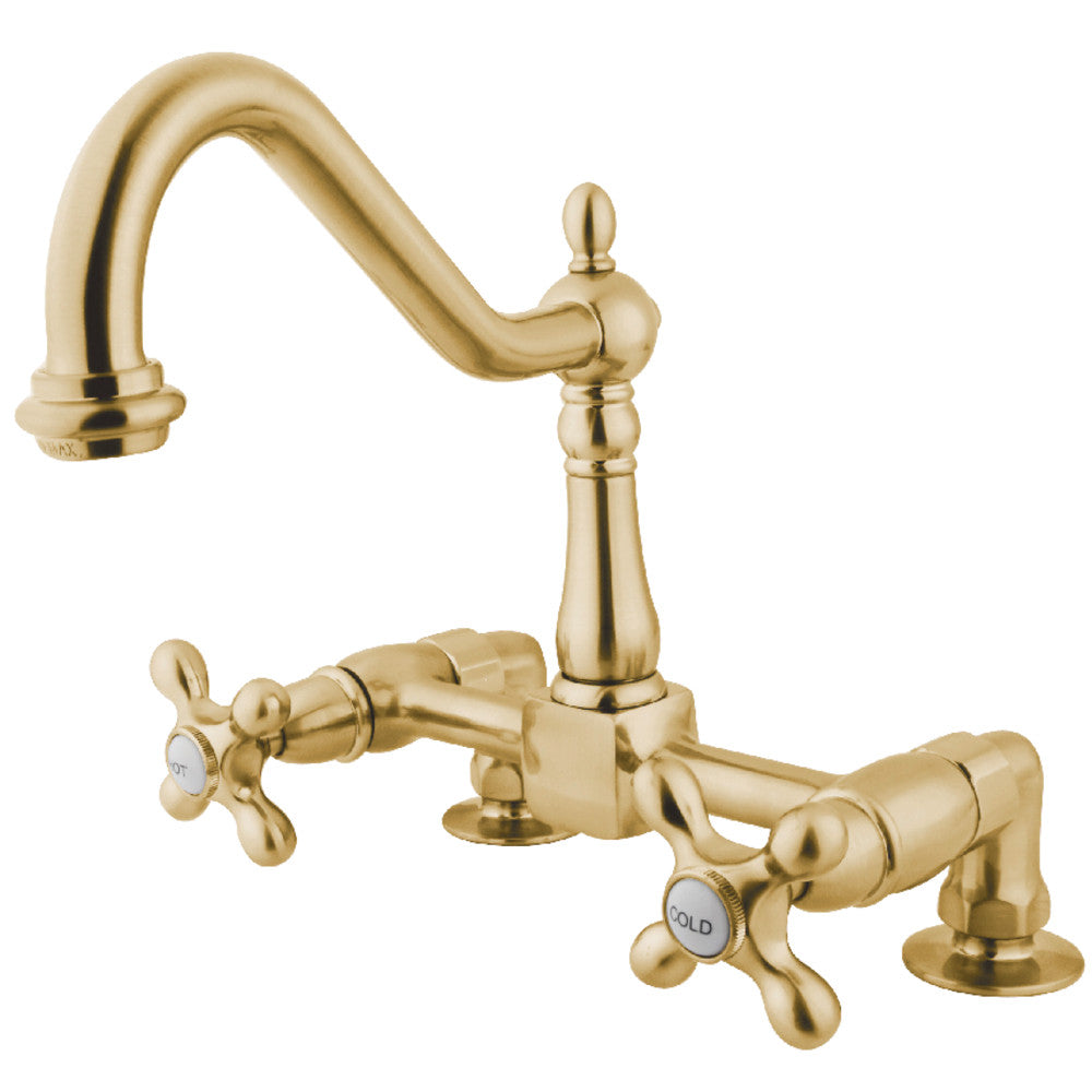 Kingston Brass KS1145AX Heritage Two-Handle Bridge Kitchen Faucet