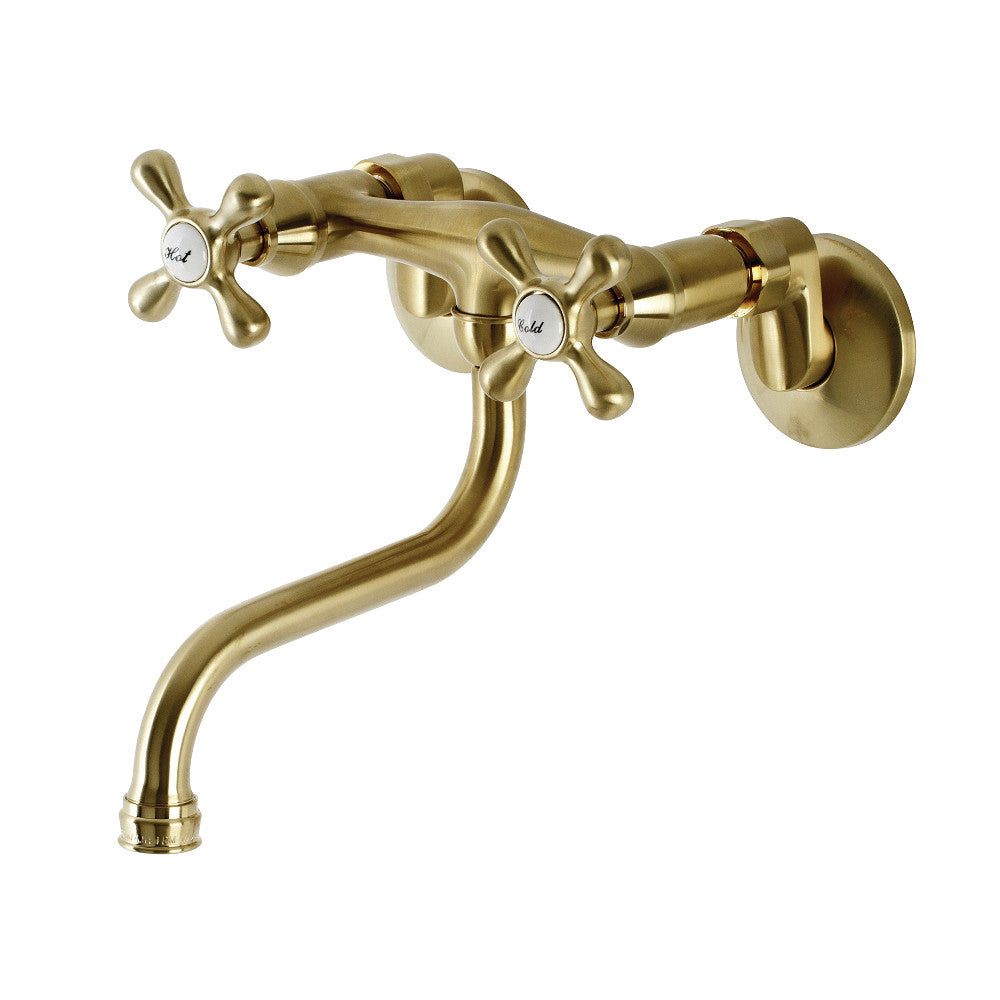 Kingston Brass KS216PN Kingston Two Handle Wall Mount Bathroom Faucet