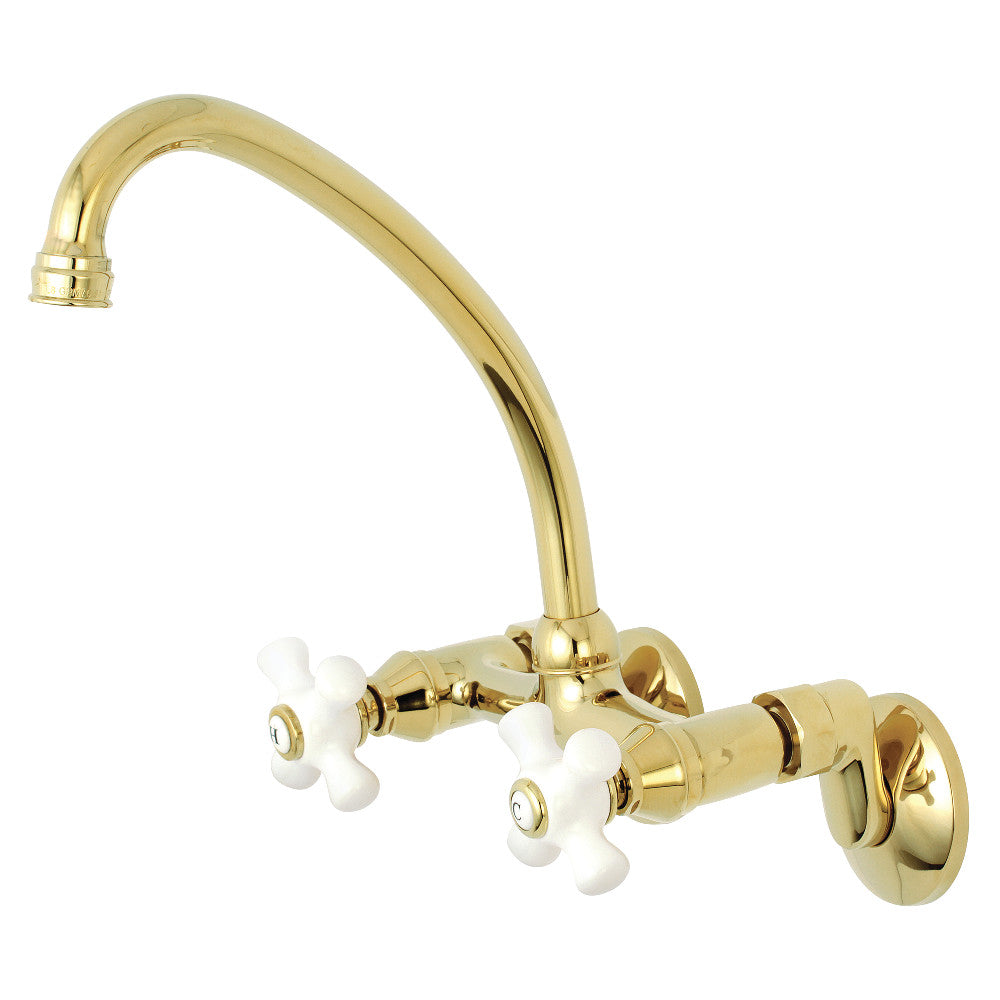 Kingston Brass KS614PB Kingston Two Handle Wall Mount Kitchen Faucet