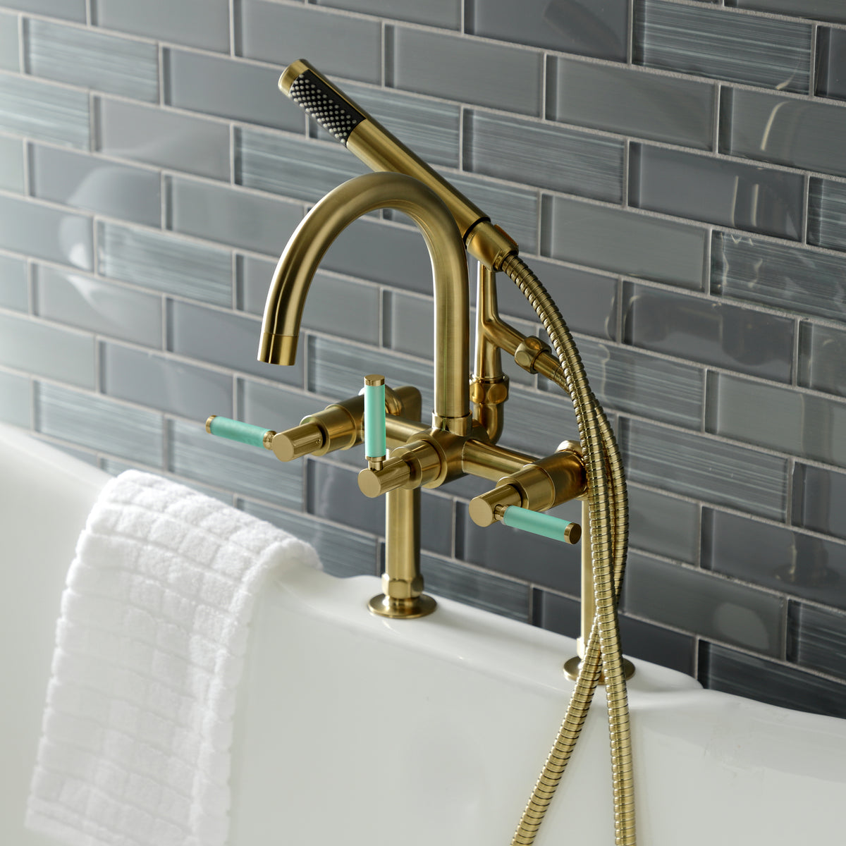 Aqua Vintage Kaiser 7-Inch Deck Mount Clawfoot Tub Faucet