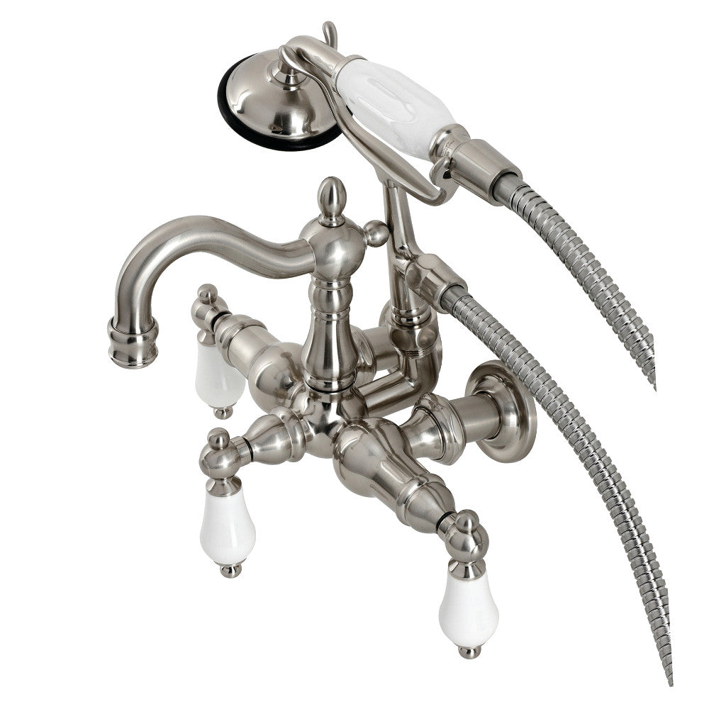 Heritage 3-3/8" Tub Wall Mount Clawfoot Tub Faucet with Hand Shower