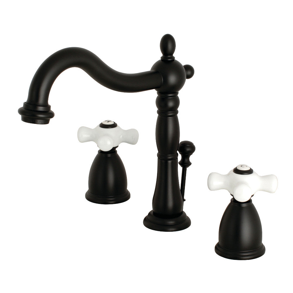 Kingston Brass KB1976PX Heritage Widespread Bathroom Faucet with Brass Pop-Up