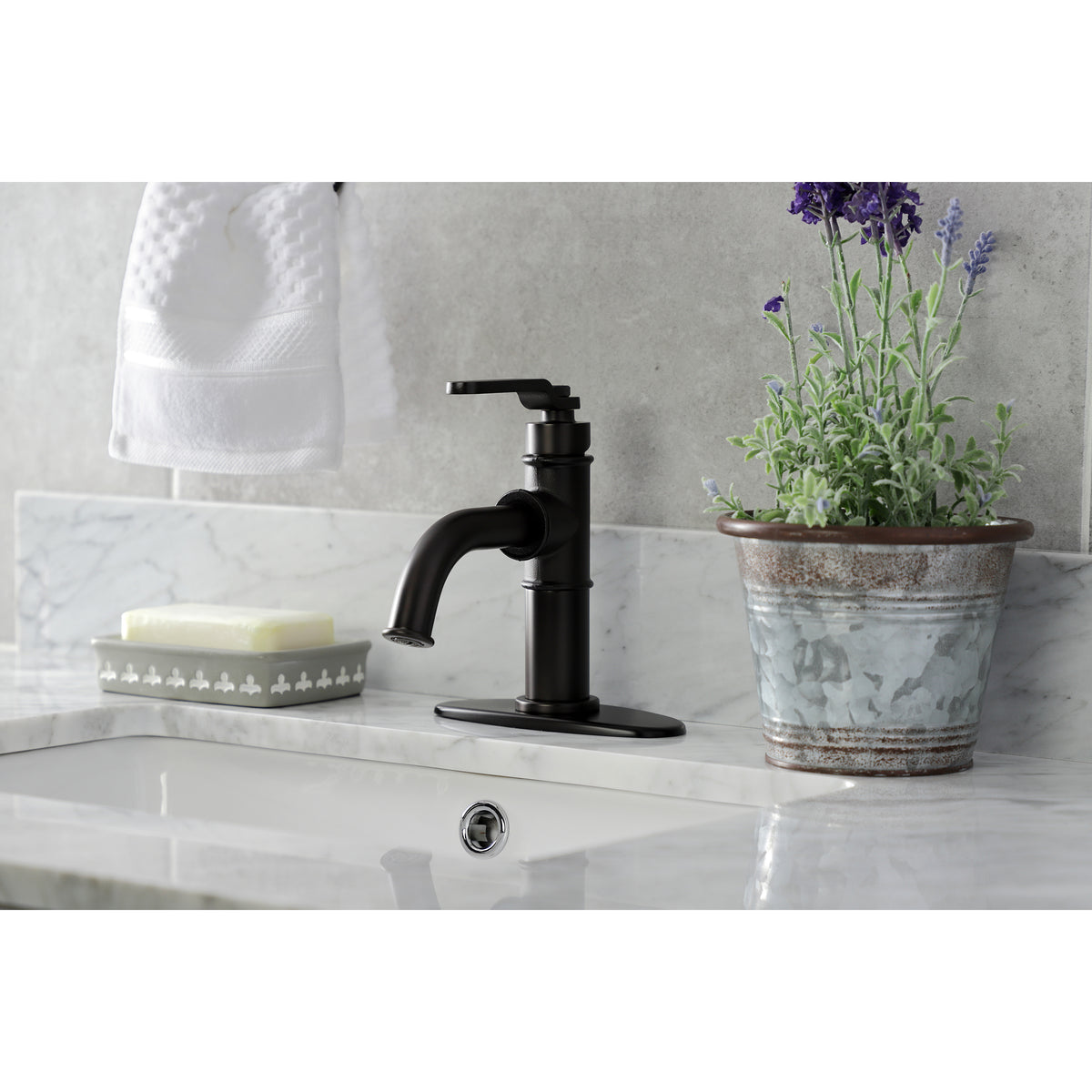 Kingston Brass KSD2828KL Whitaker Single-Handle Bathroom Faucet with Push Pop-Up