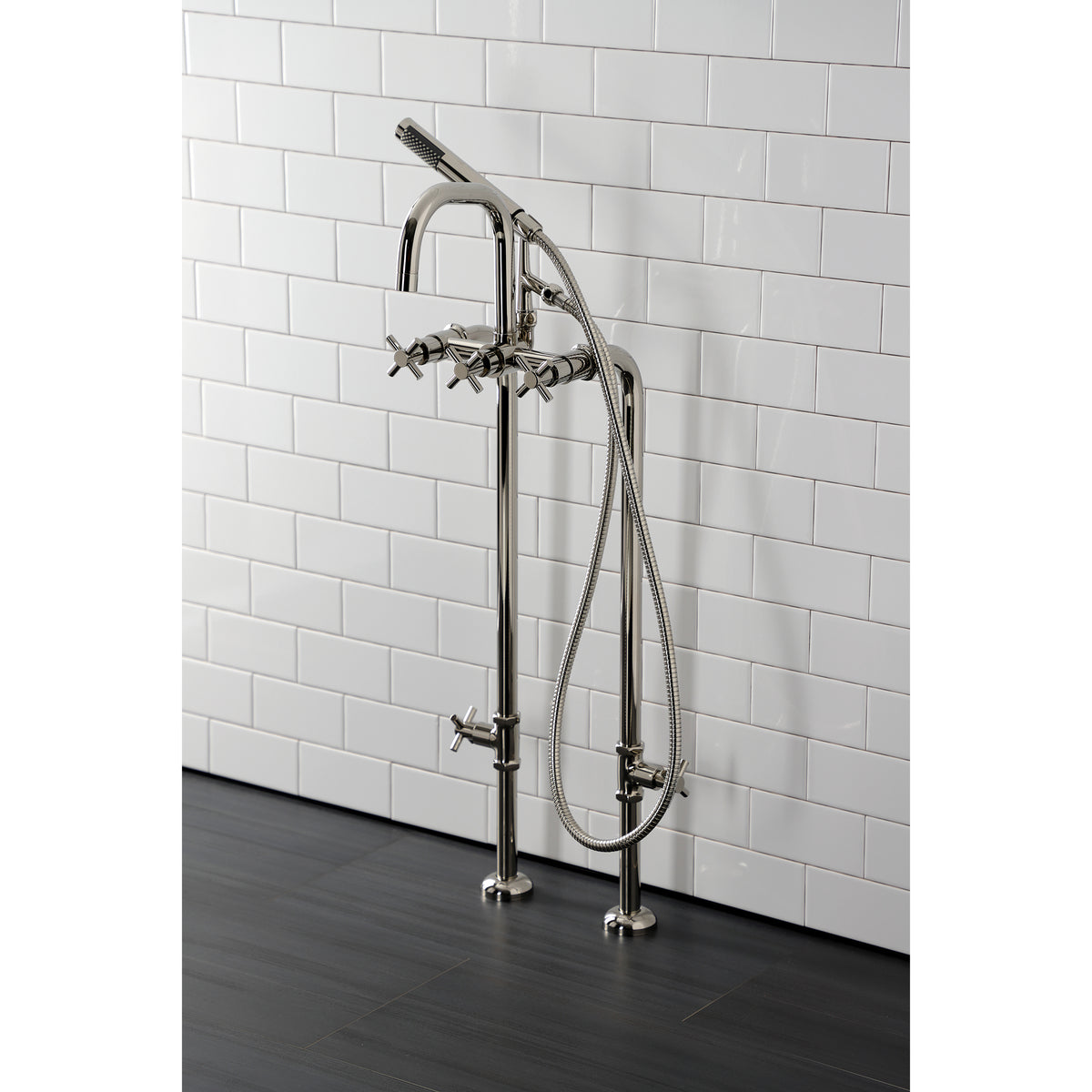 Aqua Vintage Concord Freestanding Tub Faucet with Supply Line, Stop Valve