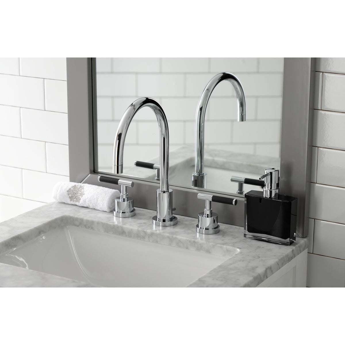 Kingston Brass KS8928CKL Kaiser Widespread Bathroom Faucet with Brass Pop-Up