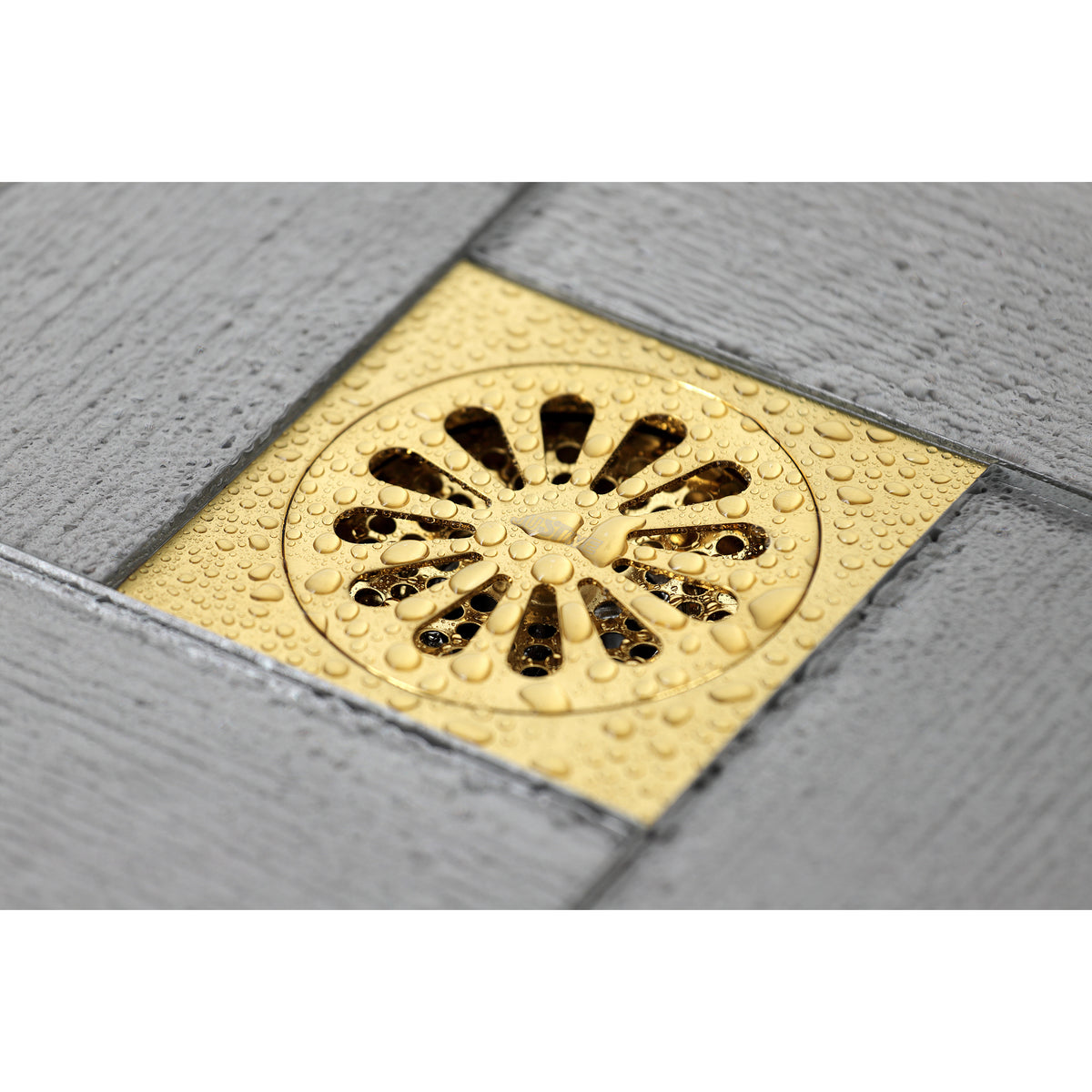 Kingston Brass Watercourse Sunburst 4" Square Grid Shower Drain