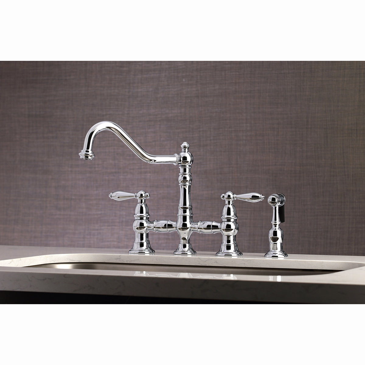 Kingston Brass KS3270ALBS Kitchen Faucet with Side Sprayer