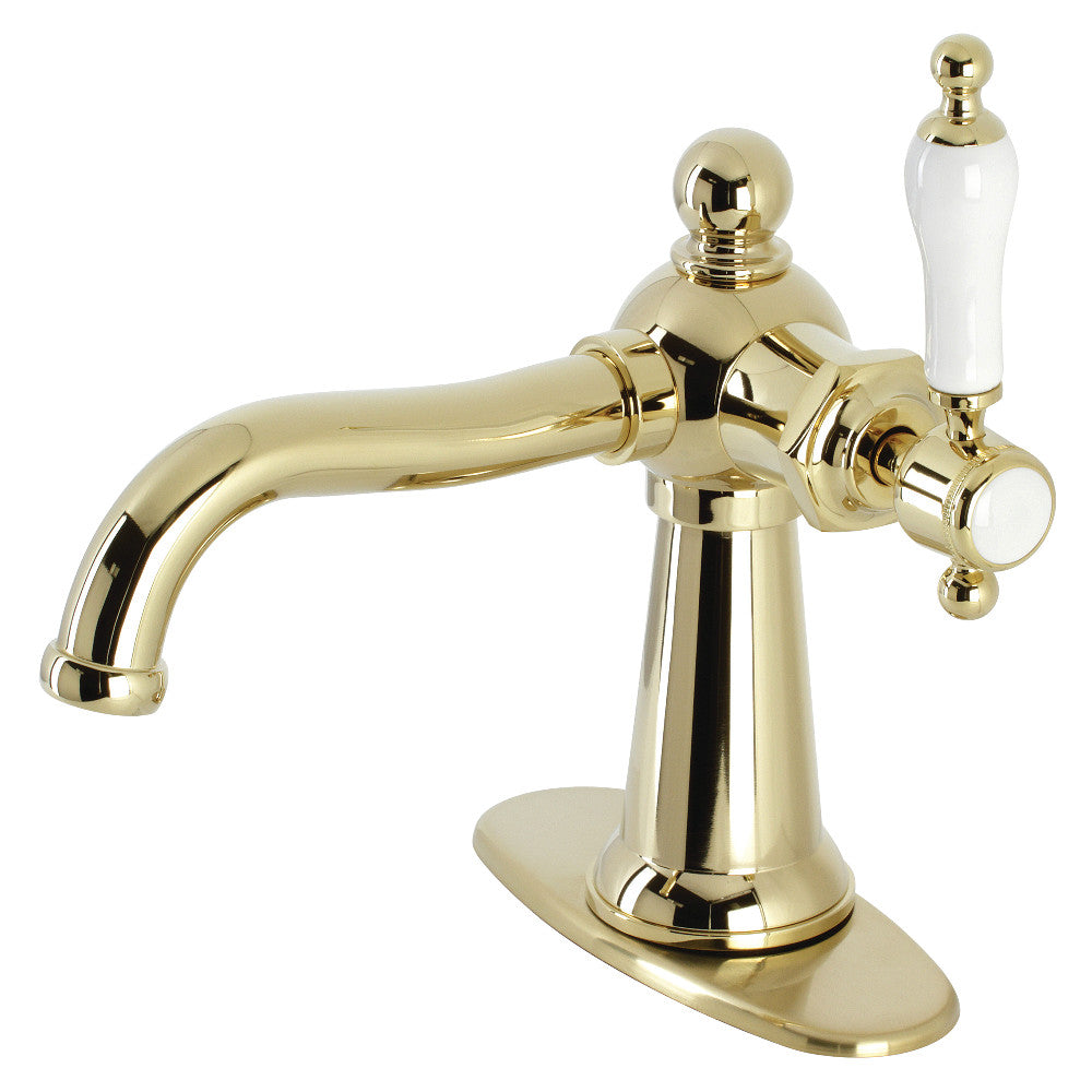 Kingston Brass KSD154KLCP Nautical Single-Handle Bathroom Faucet with Push Pop-Up