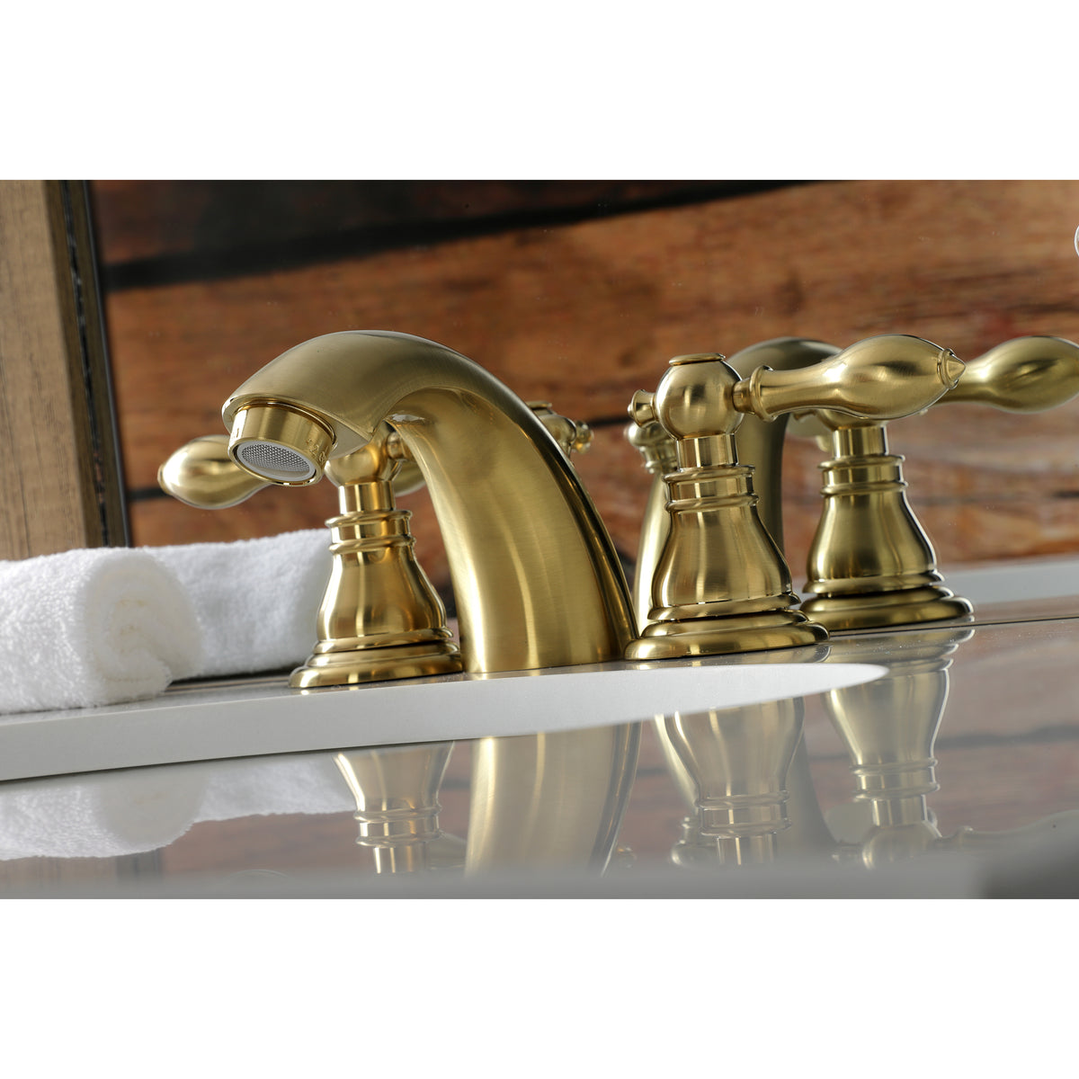 Kingston Brass KB958ACL American Classic Mini-Widespread Bathroom Faucet with Plastic Pop-Up