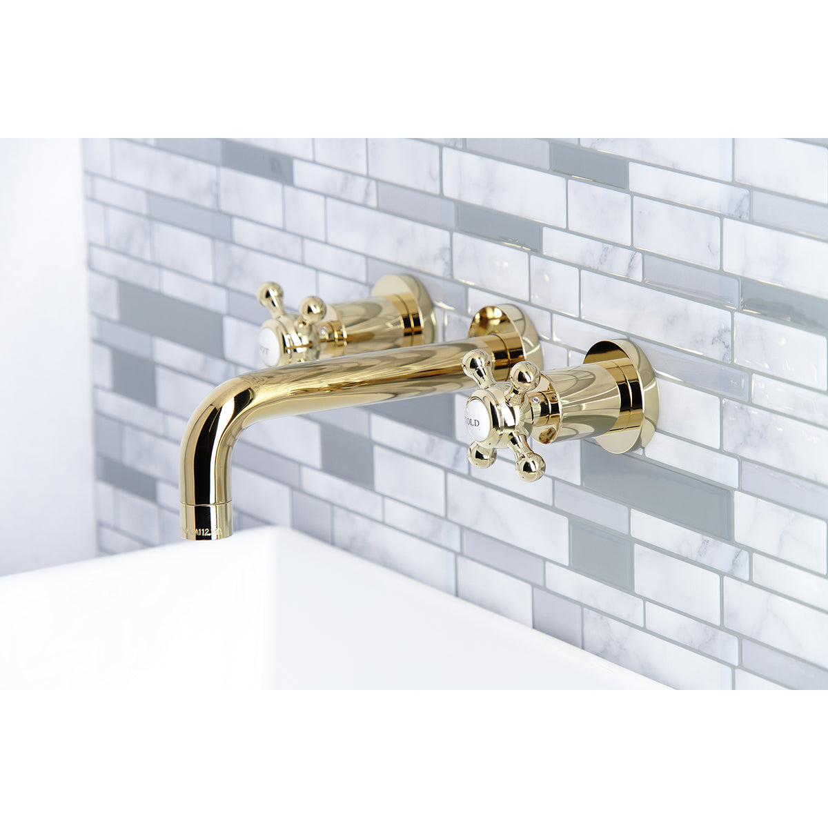 Kingston Brass KS8121BX Metropolitan 2-Handle 8 in. Wall Mount Bathroom Faucet