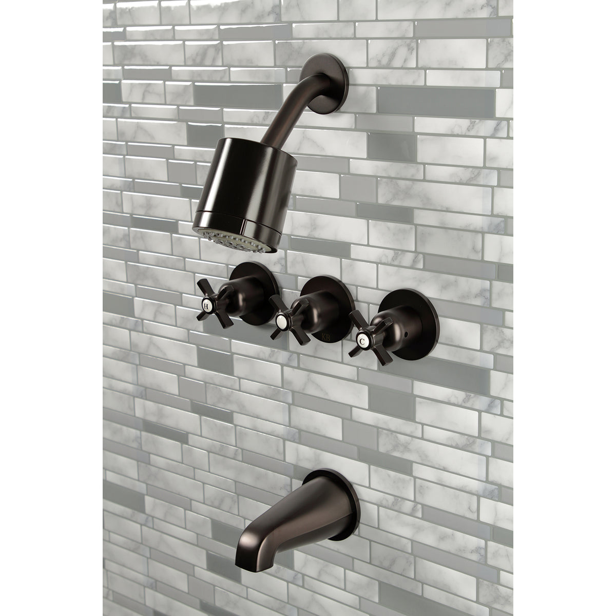 Millennium Three-Handle Tub and Shower Faucet