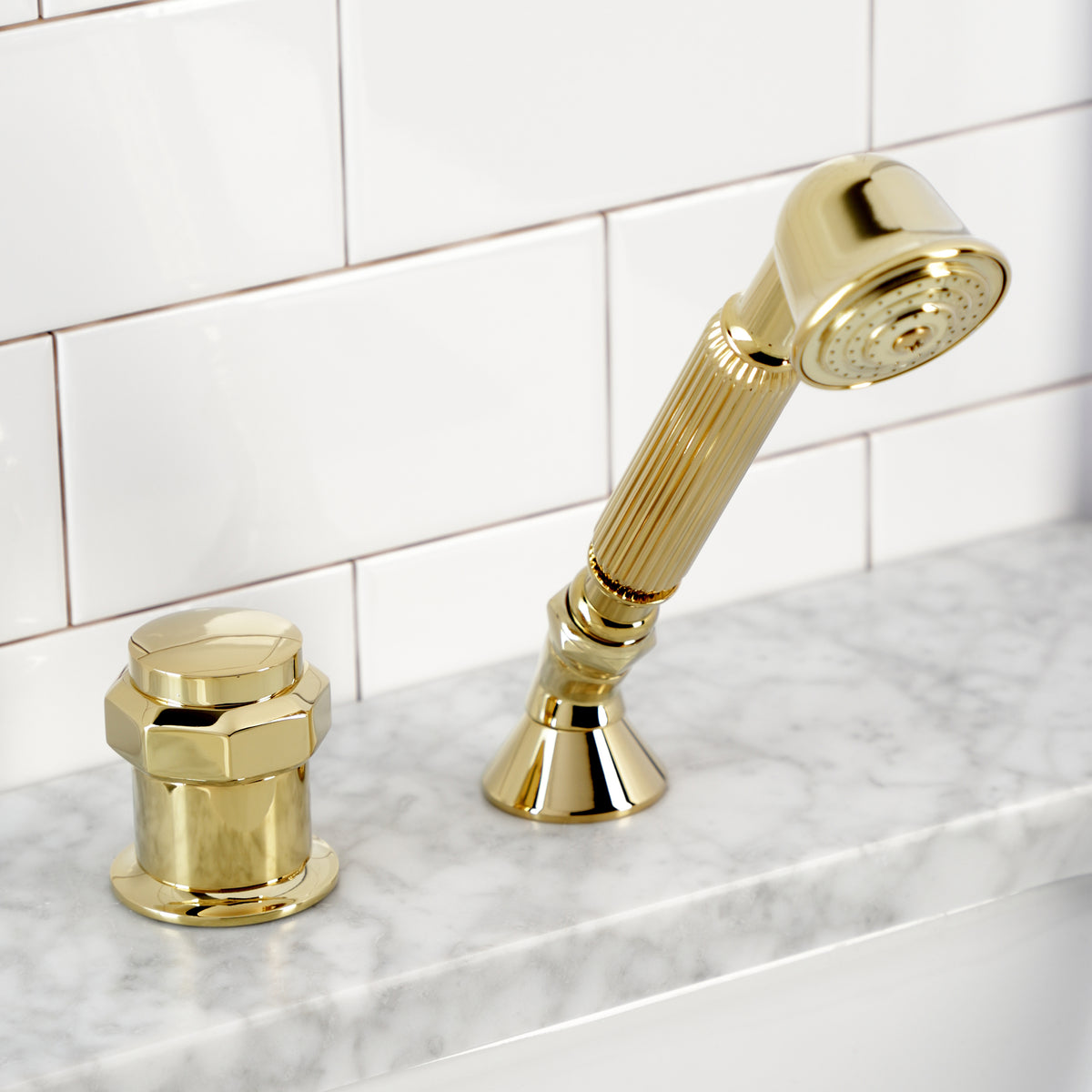 Kingston Brass Deck Mount Hand Shower with Diverter for Roman Tub Faucet