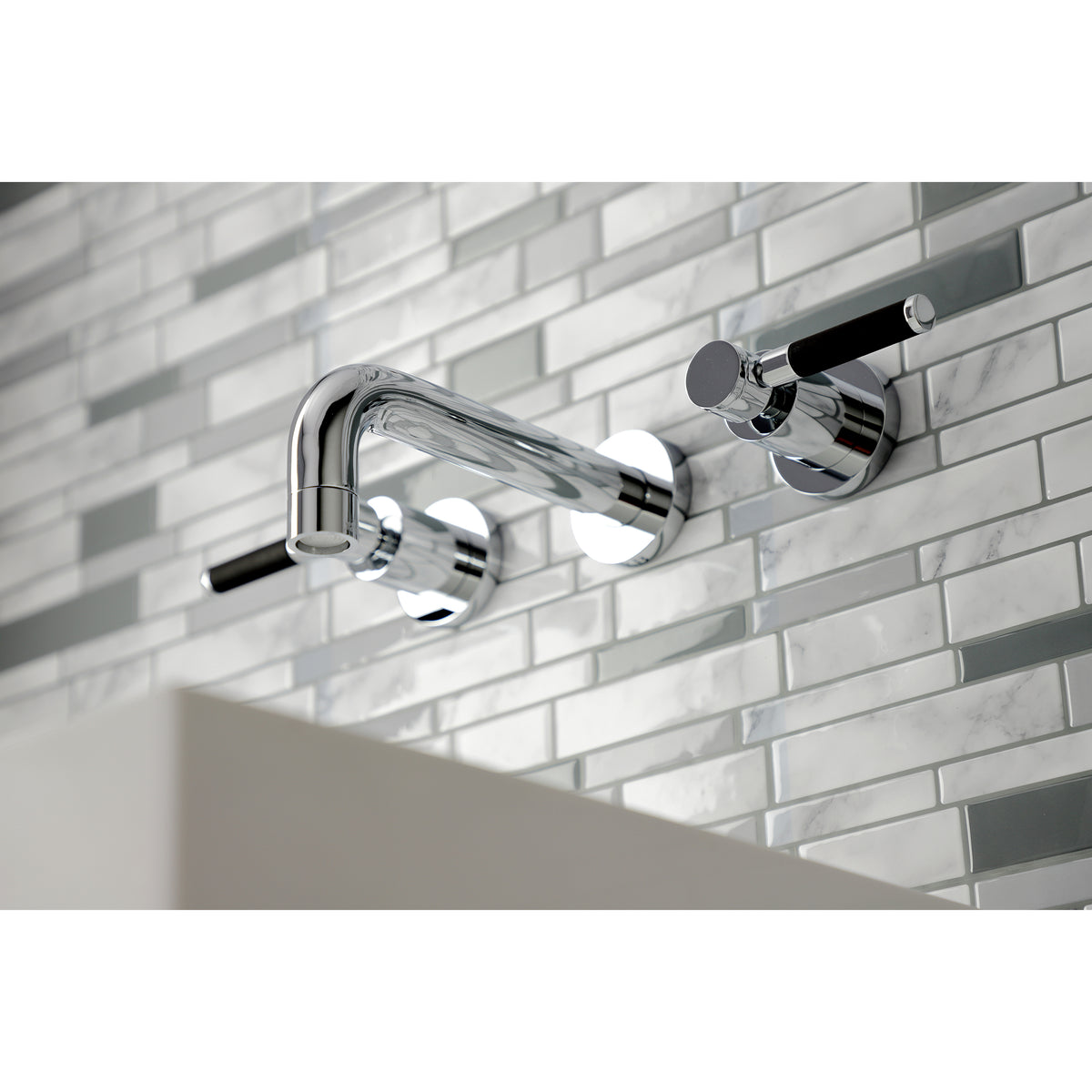 Kingston Brass KS8121DKL Kaiser 2-Handle Wall Mount Bathroom Faucet