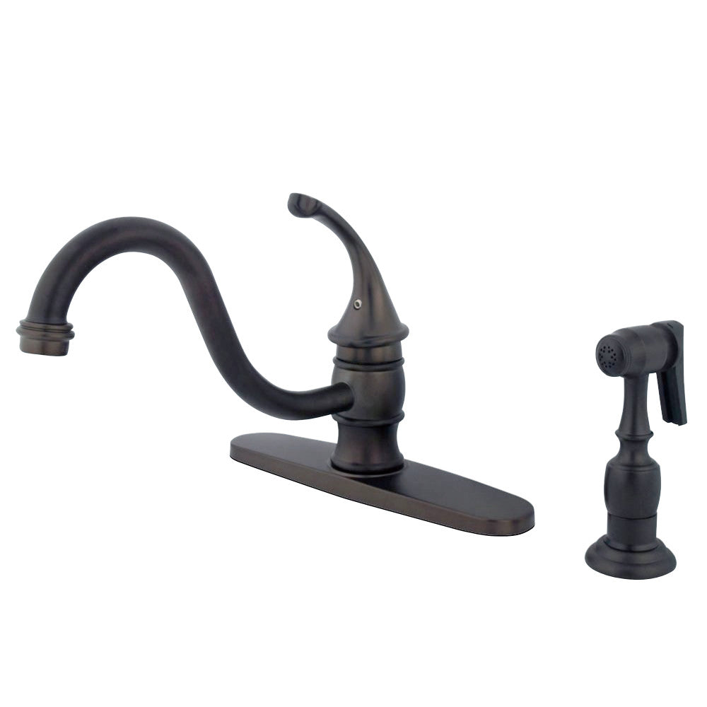 Kingston Brass KB3571GLBS Georgian 8" Centerset Kitchen Faucet with Brass Sprayer