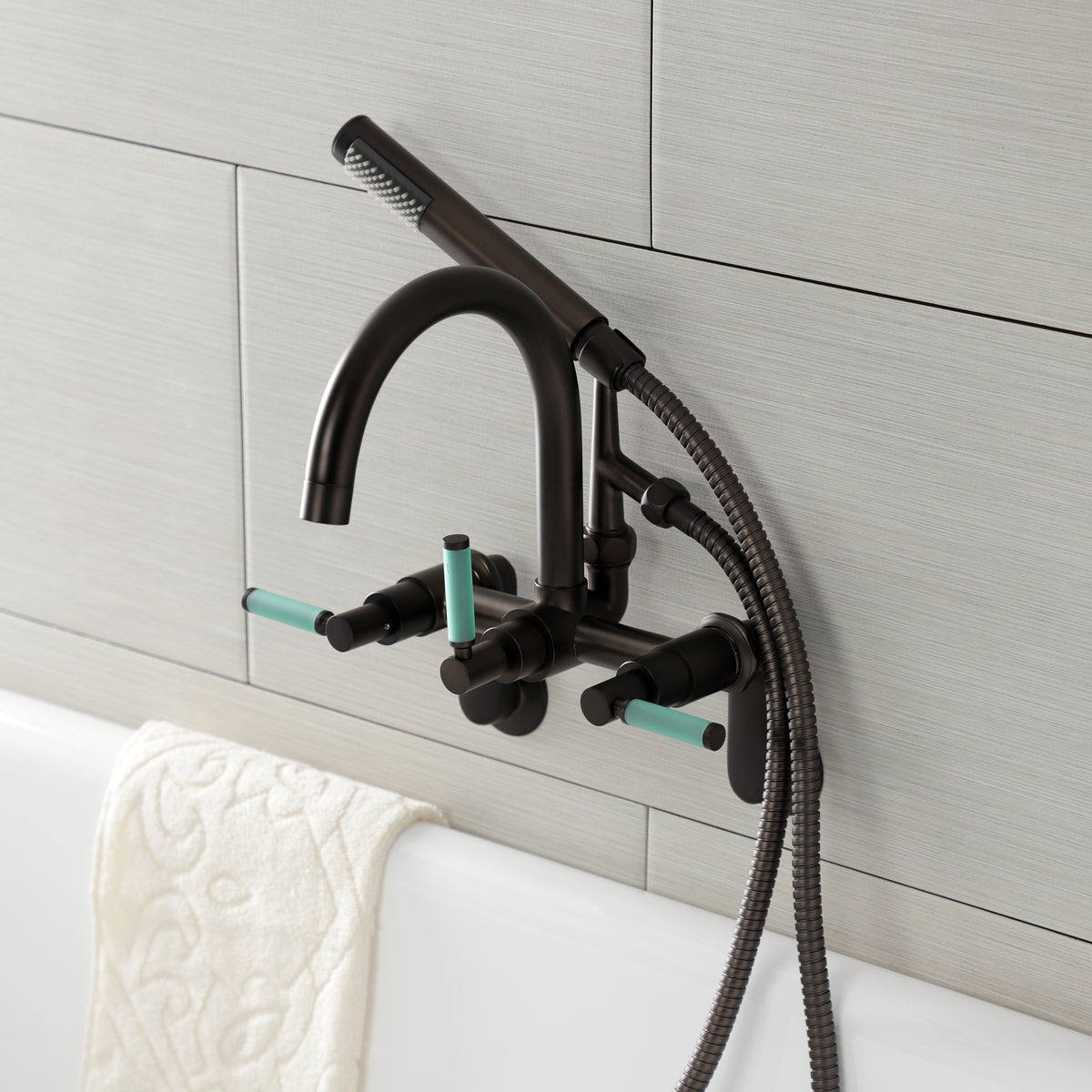 Vintage AE8150DKL Kaiser 7-Inch Adjustable Wall Mount Clawfoot Tub Faucet