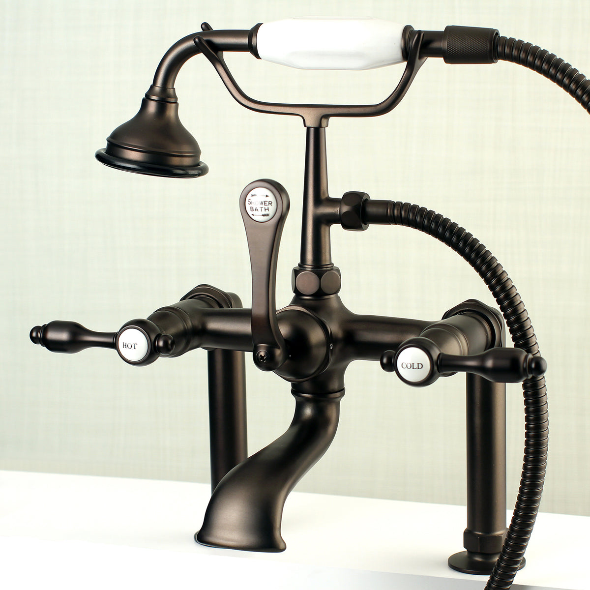 Aqua Vintage Tudor Deck Mount Clawfoot Tub Faucet